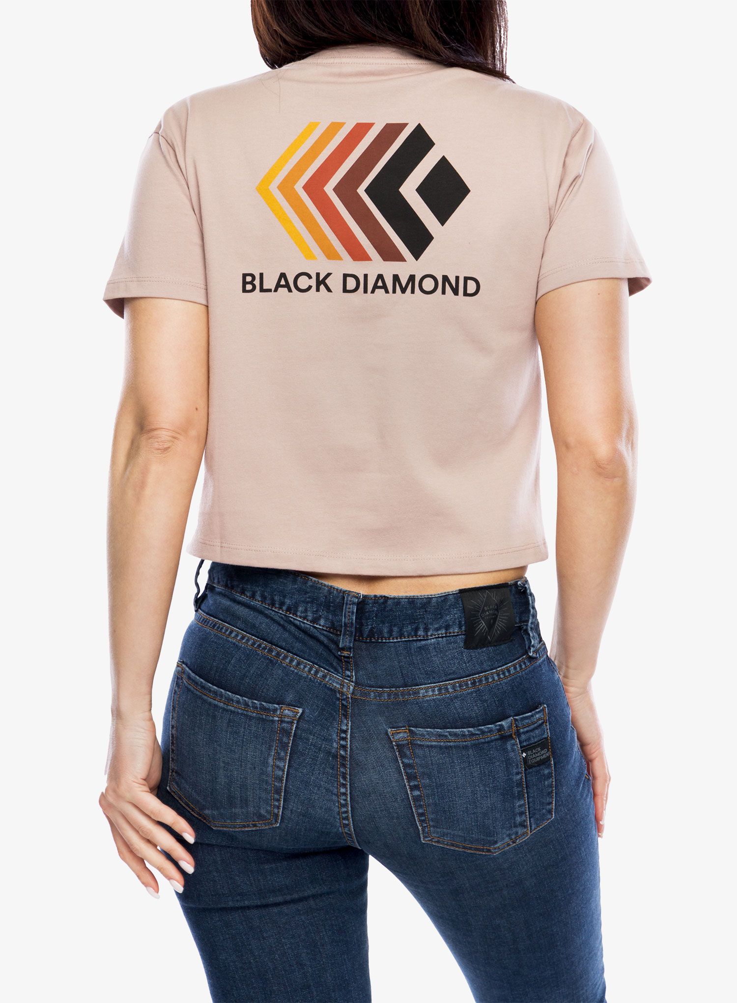 Ženska majica s potiskom Black Diamond Faded Crop SS Tee - pale mauve