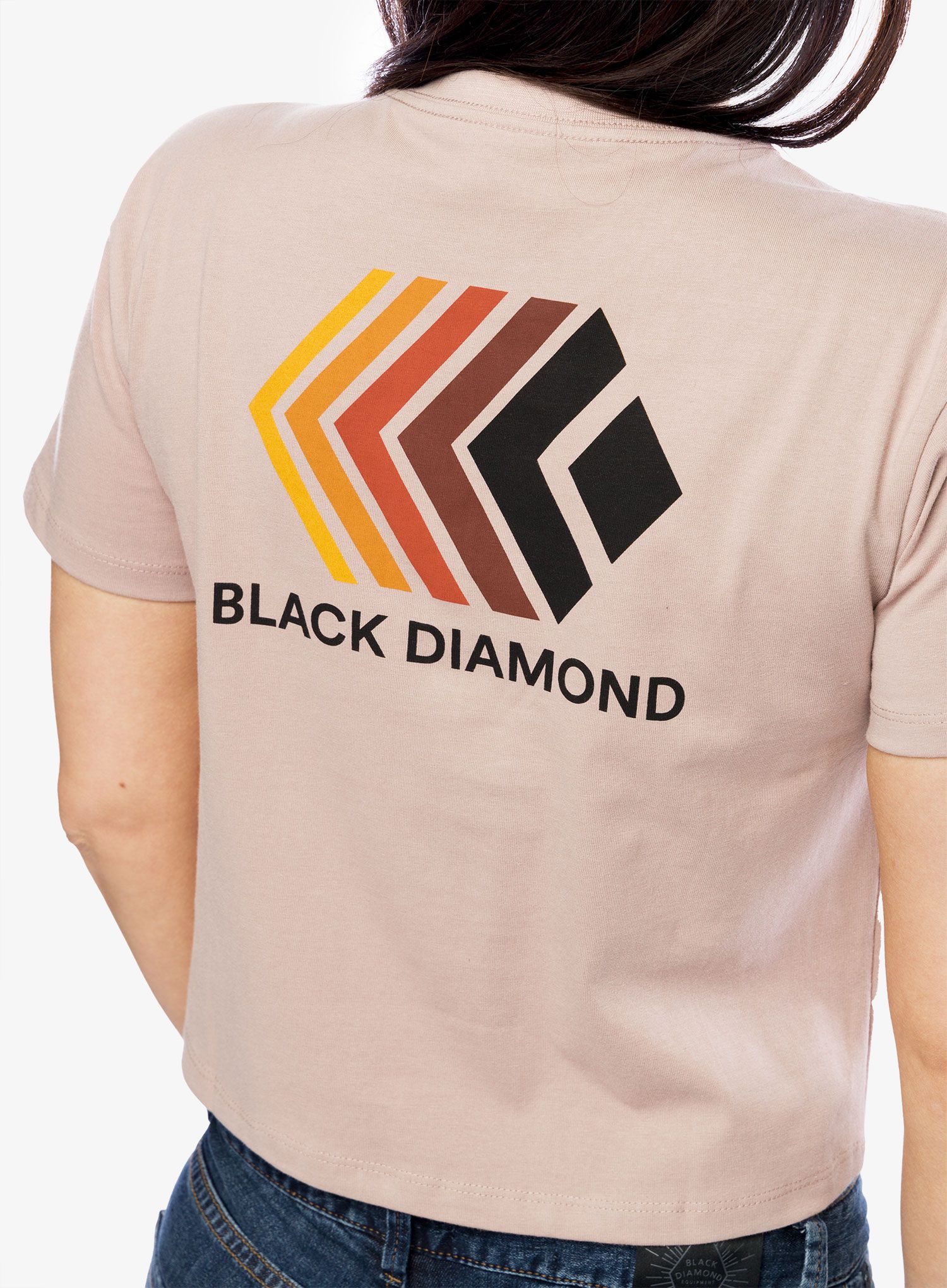 Ženska majica s potiskom Black Diamond Faded Crop SS Tee - pale mauve