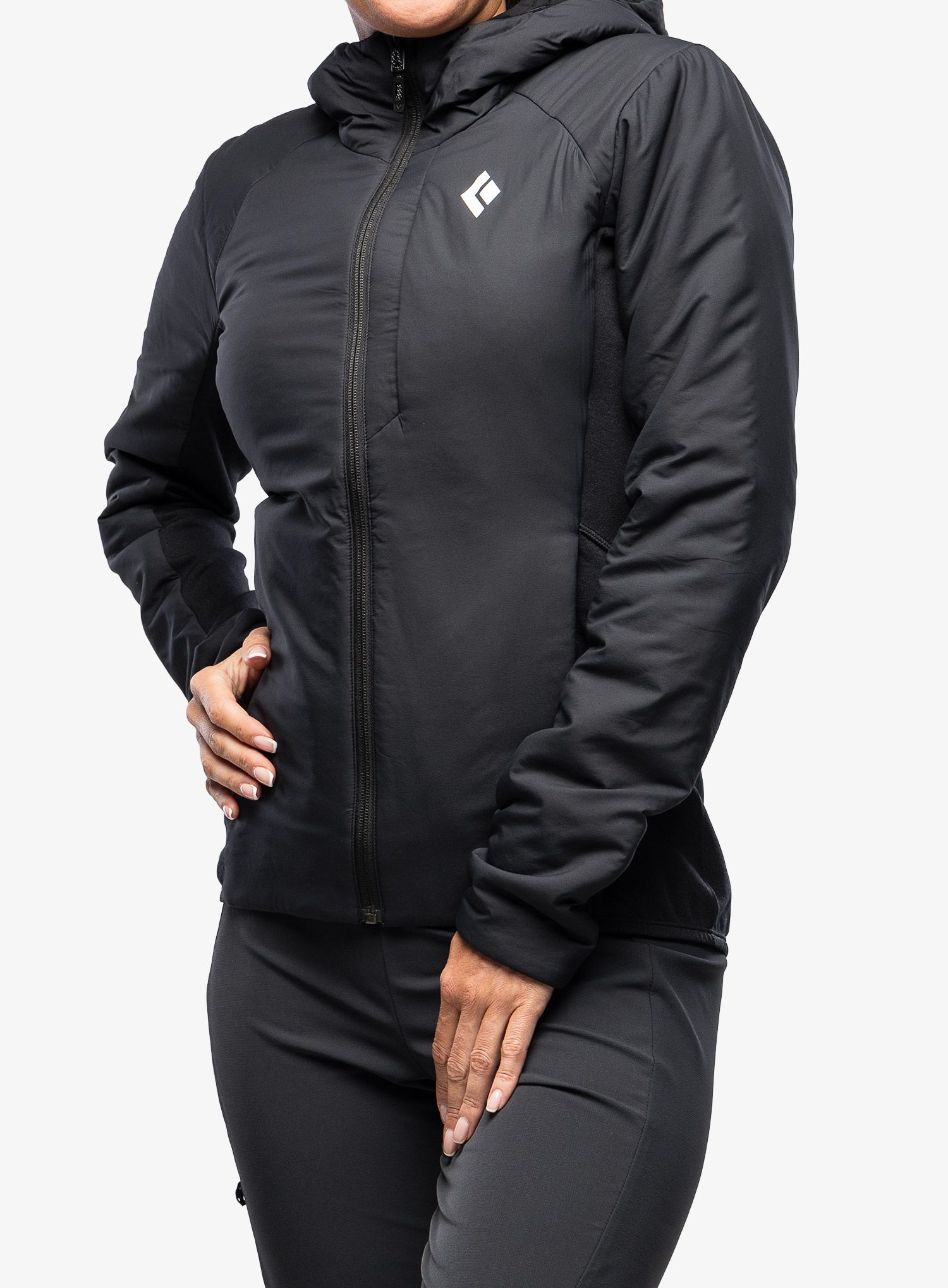 Ženska sintetična jakna Black Diamond First Light Hybrid Hoody - black/black