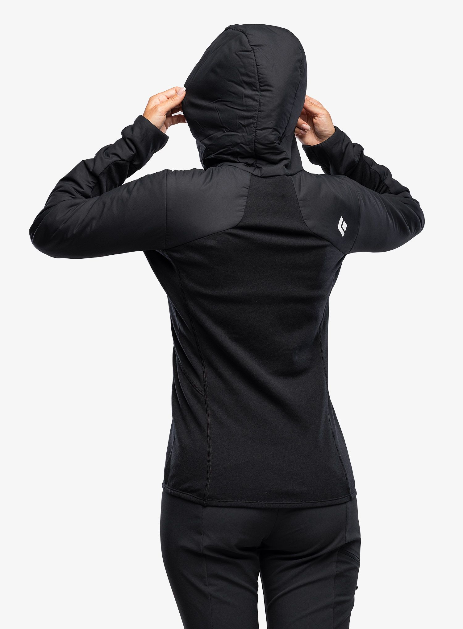 Ženska sintetična jakna Black Diamond First Light Hybrid Hoody - black/black