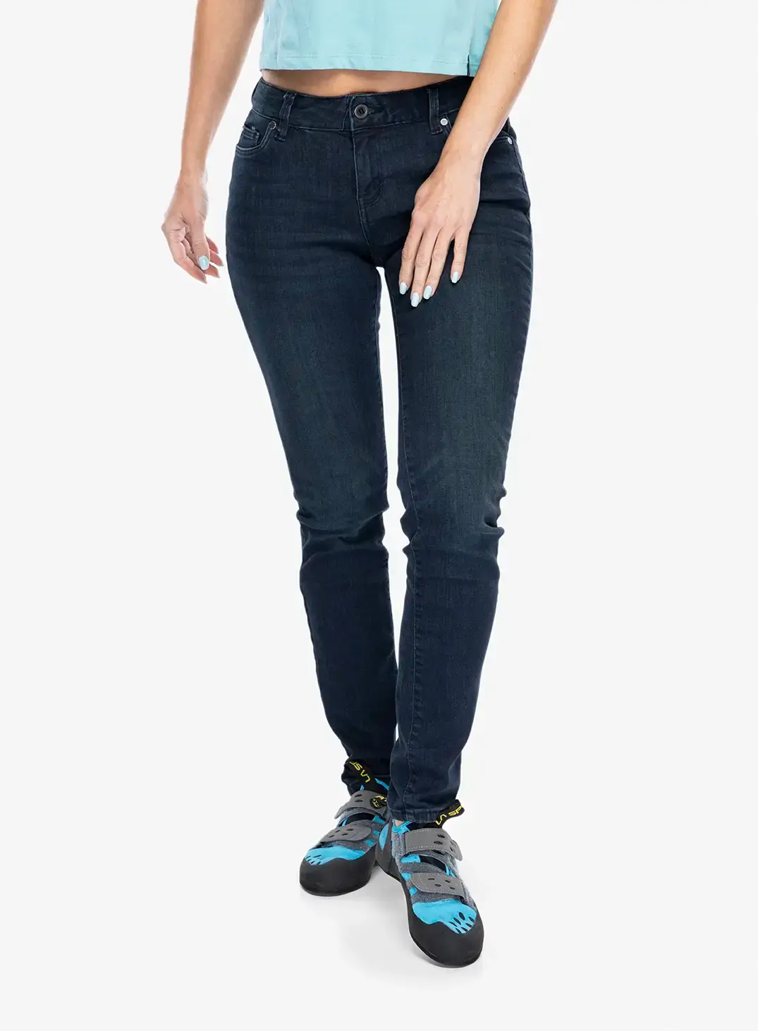 Ženske plezalne hlače Black Diamond Forged Denim Pants - indigo