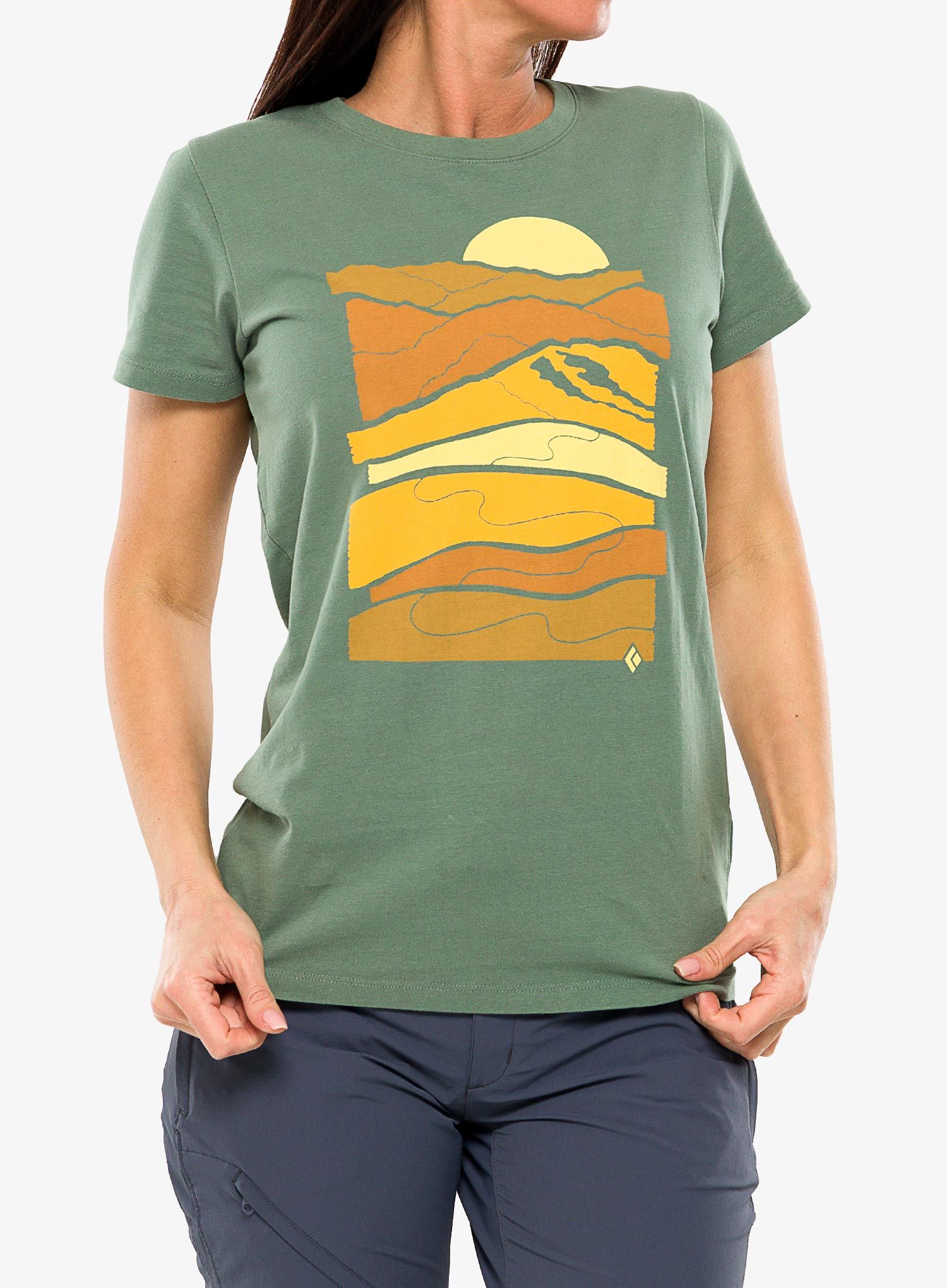 Ženska majica Black Diamond Leveled Landscape Tee S/S - green