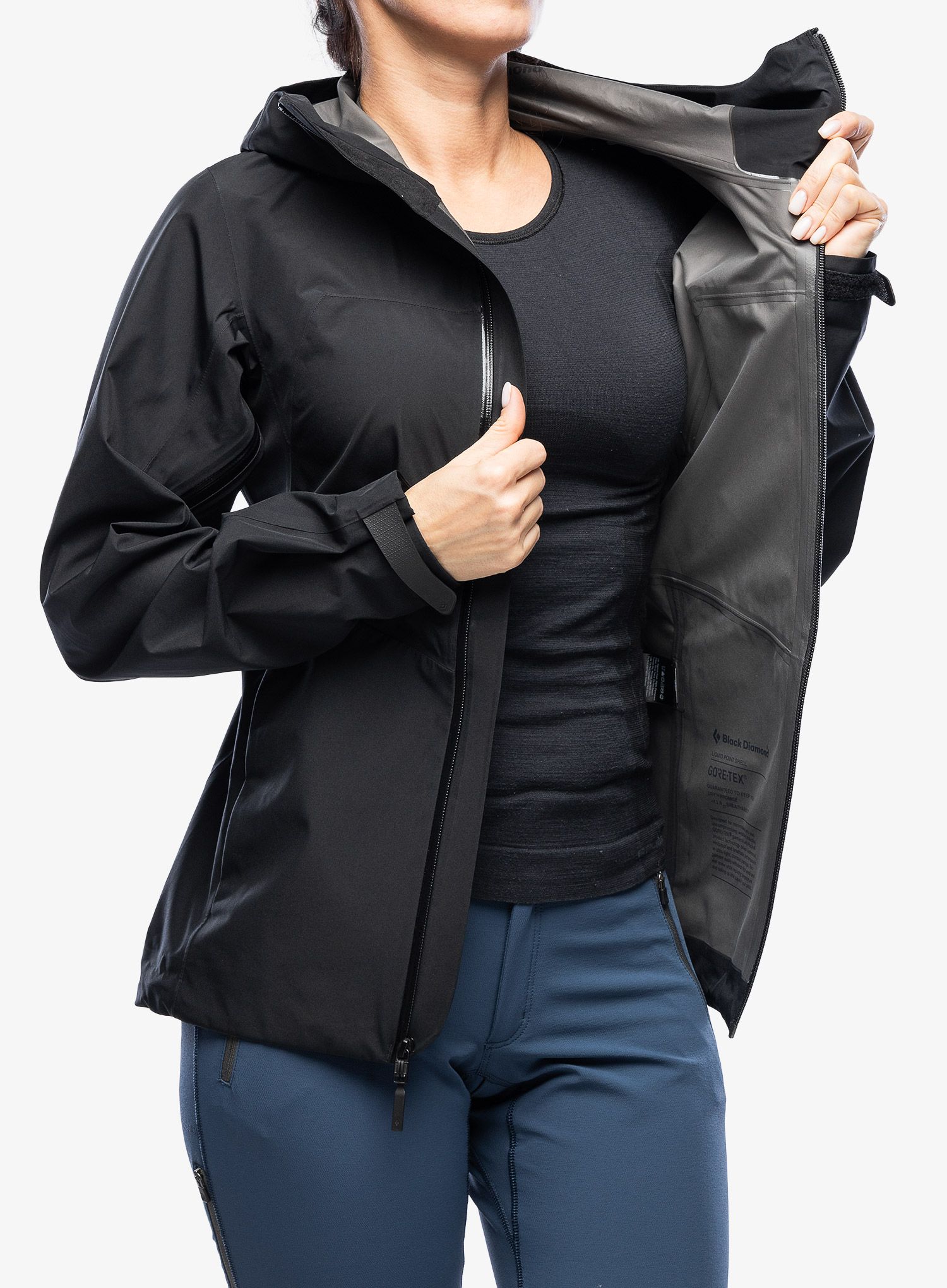 Ženske GORE-TEX jakna Black Diamond Liquid Point Shell - black