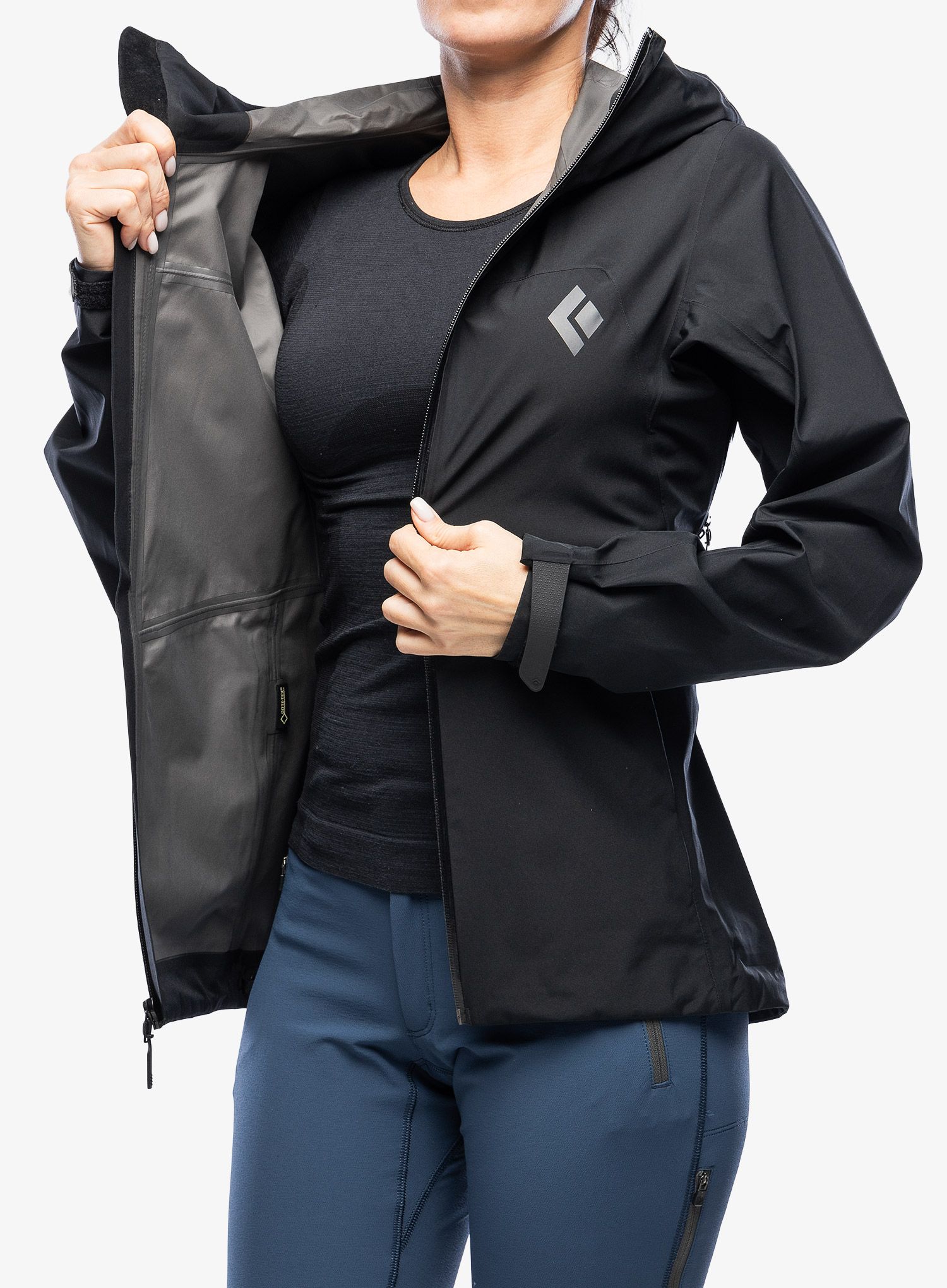 Ženske GORE-TEX jakna Black Diamond Liquid Point Shell - black