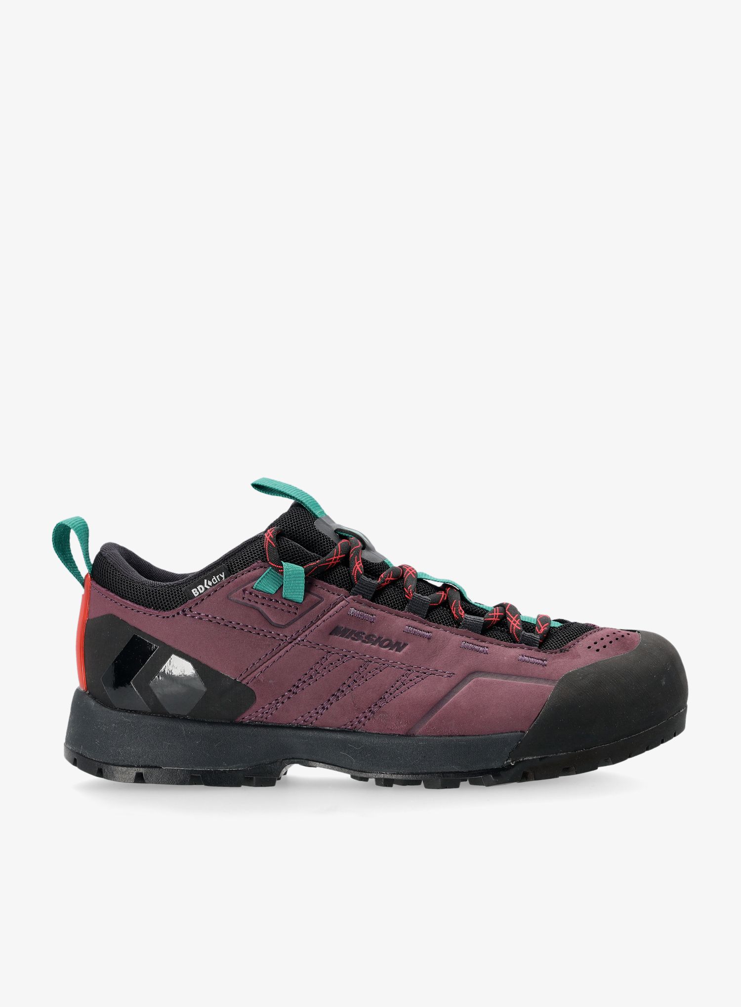Ženski pristopni čevlji Black Diamond Mission LTHR Low WP - mulberry/black