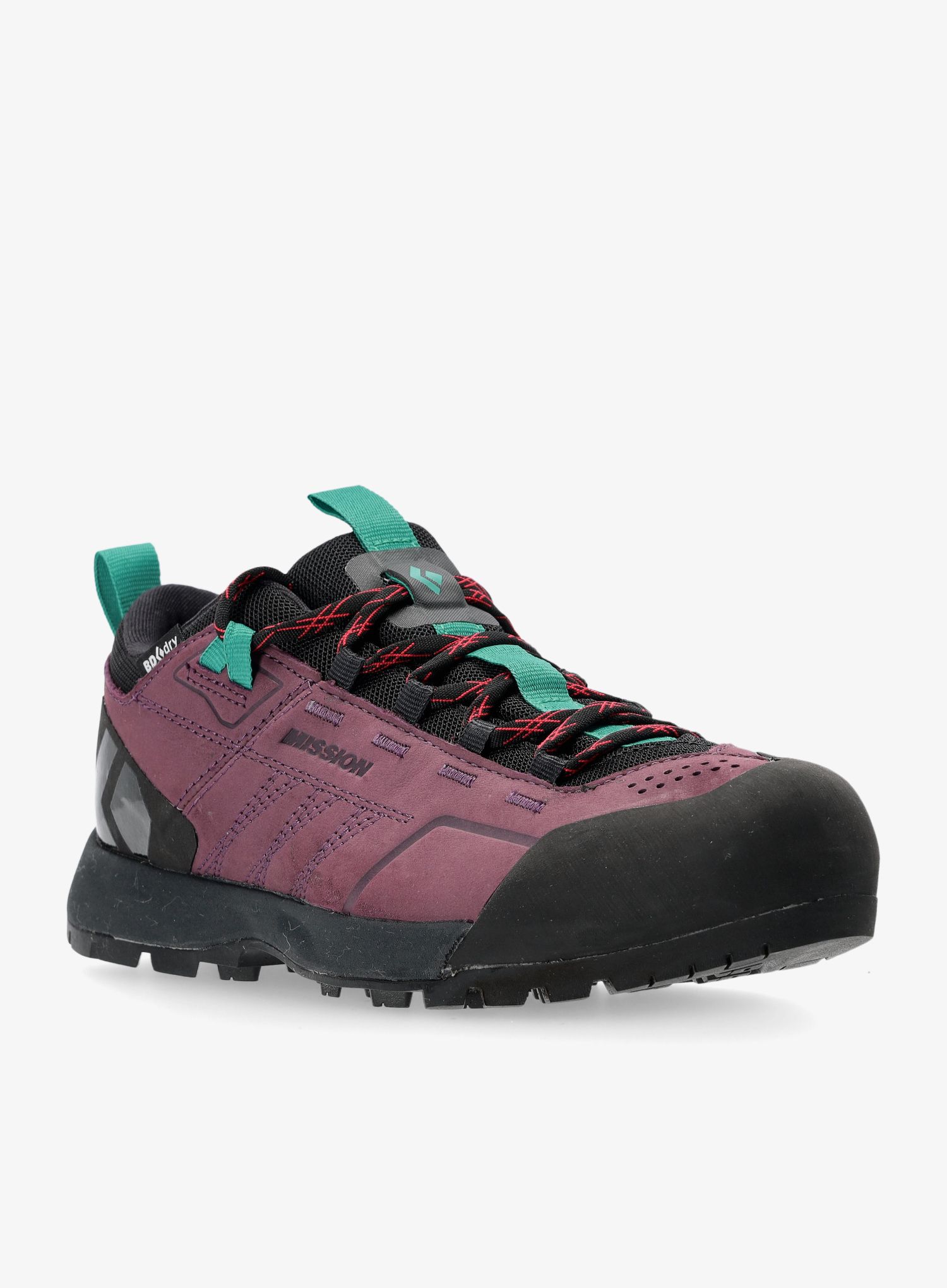 Ženski pristopni čevlji Black Diamond Mission LTHR Low WP - mulberry/black