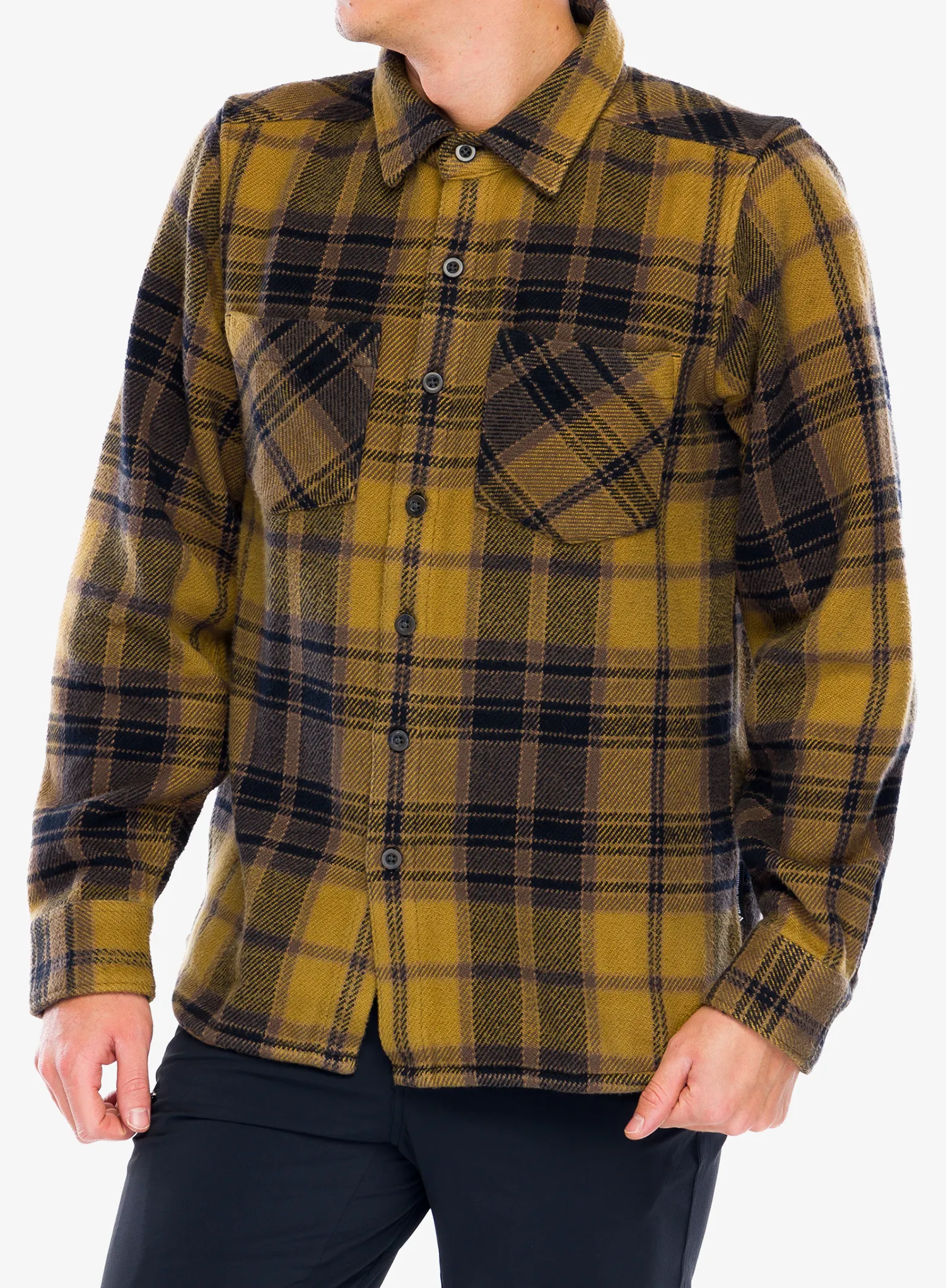 Pohodniška srajca Black Diamond Project Heavy Flannel - flax/black plaid