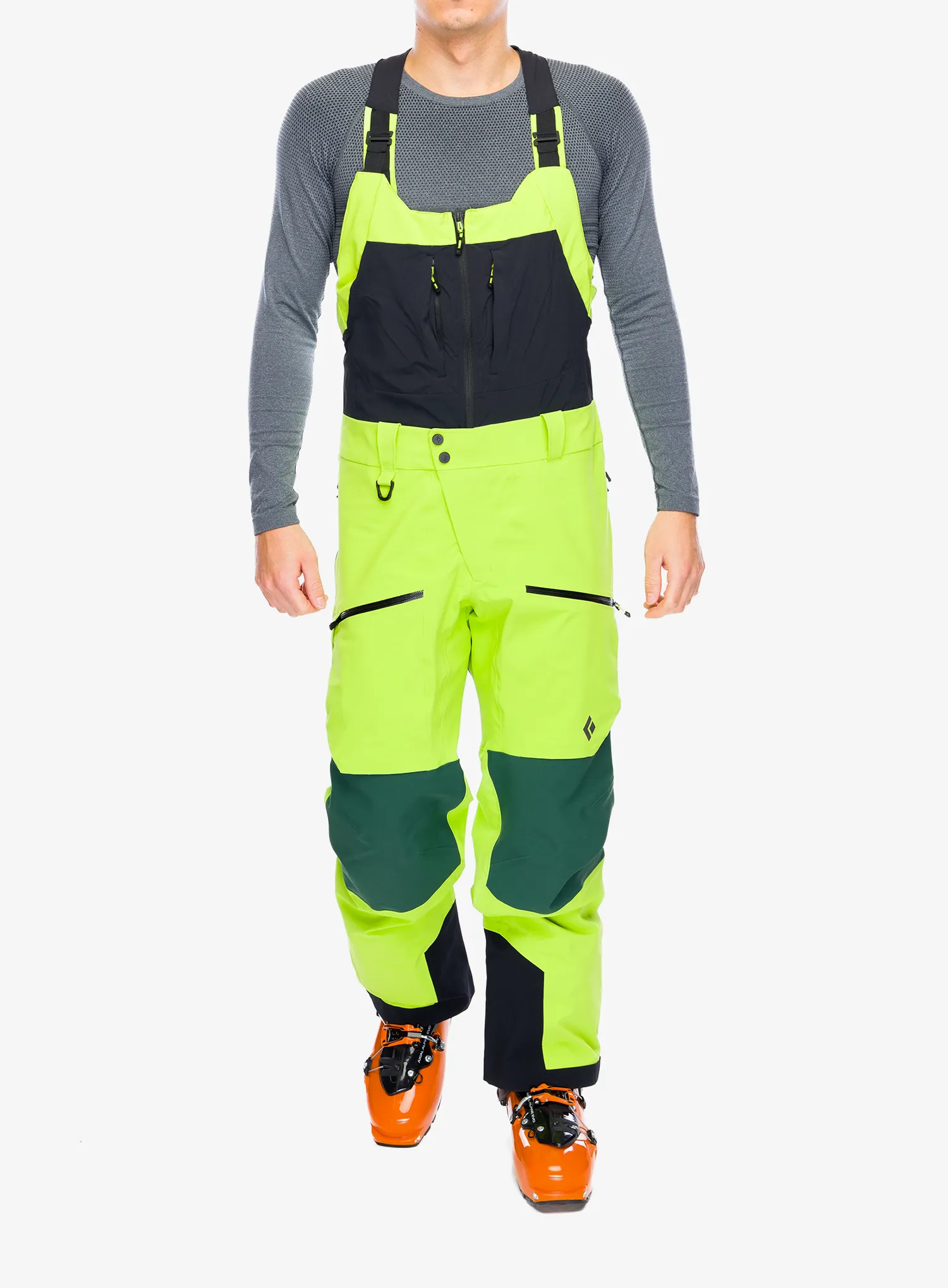 Nepremočljive hlače Black Diamond Recon Stretch Pro Bibs - lime green/mountain forest