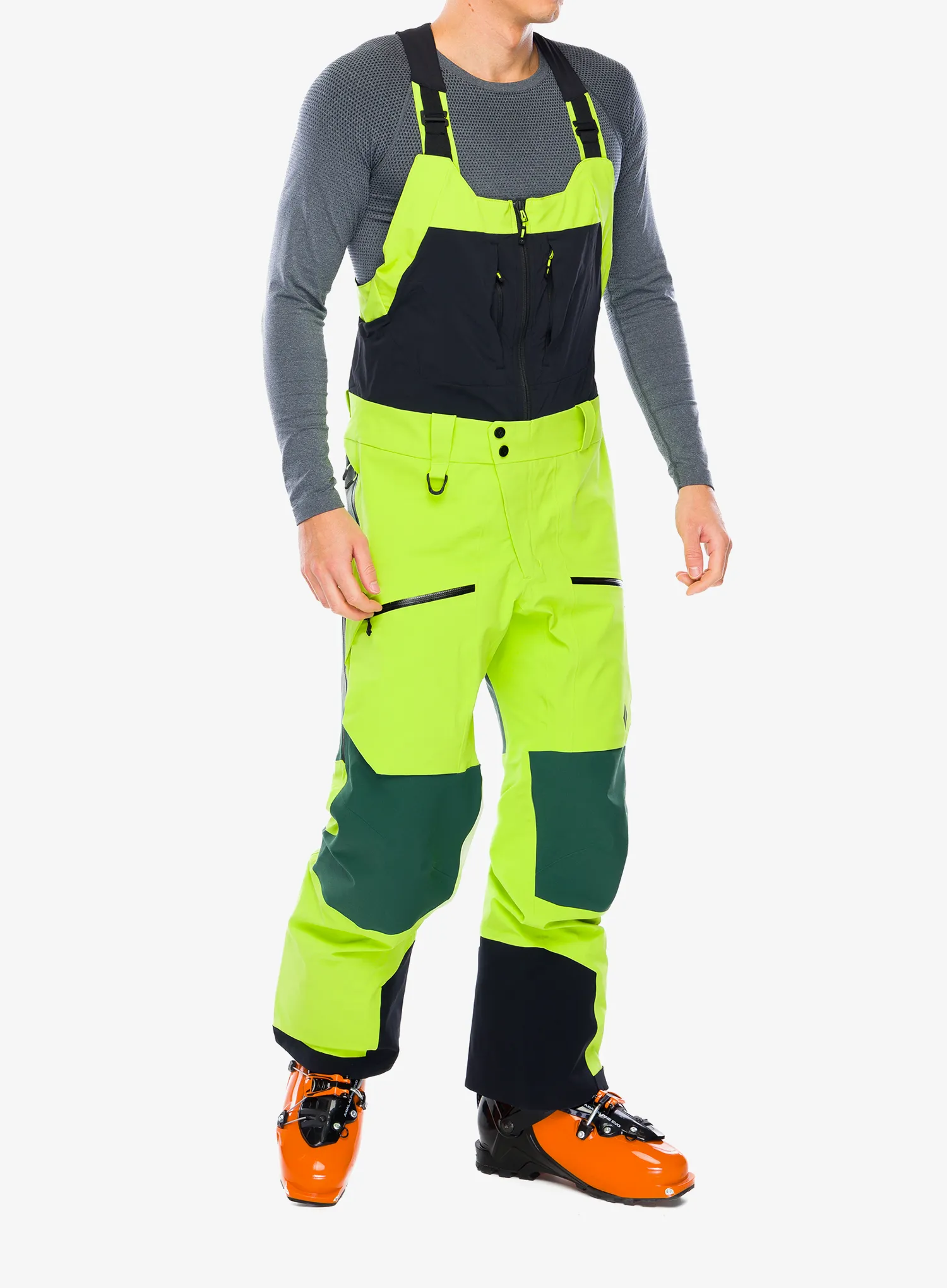 Nepremočljive hlače Black Diamond Recon Stretch Pro Bibs - lime green/mountain forest