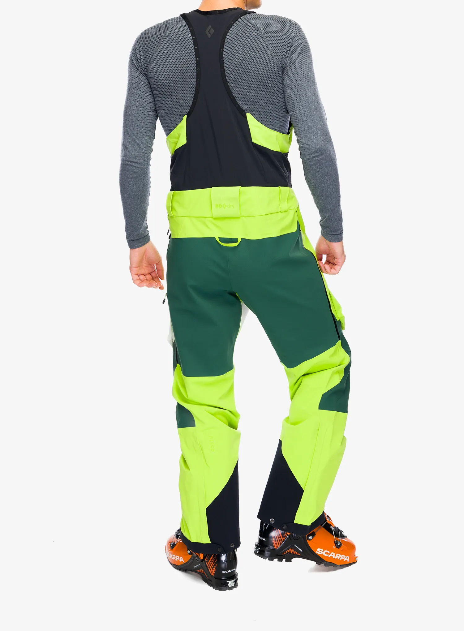 Nepremočljive hlače Black Diamond Recon Stretch Pro Bibs - lime green/mountain forest