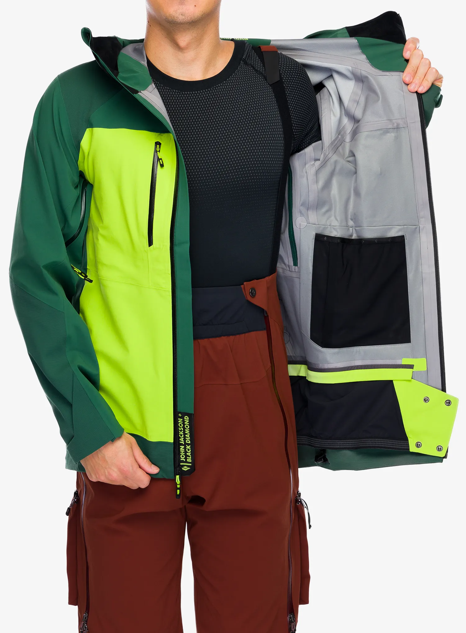 Jakna Black Diamond Recon Stretch Pro Shell - mountain forest/lime green