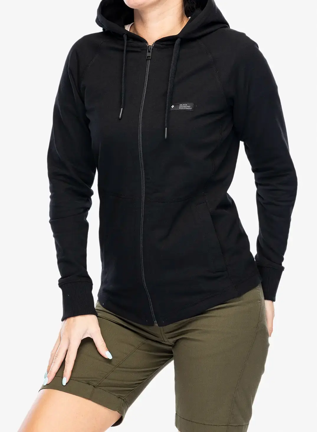 Ženska jopa s kapuco Black Diamond Rise And Climb FZ Hoody - black