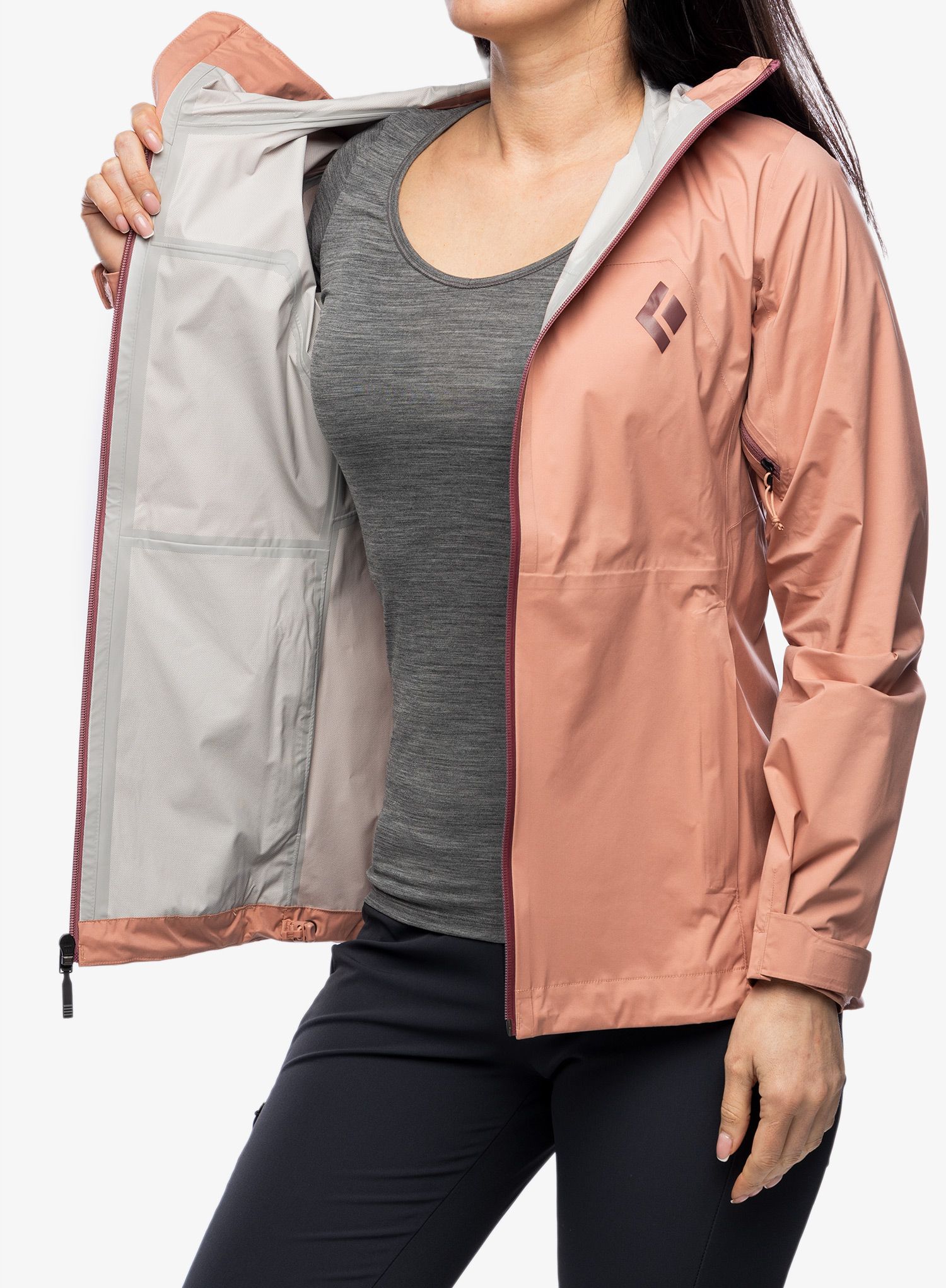 Ženska jakna Black Diamond Stormline Stretch Rain Shell - chalk pink