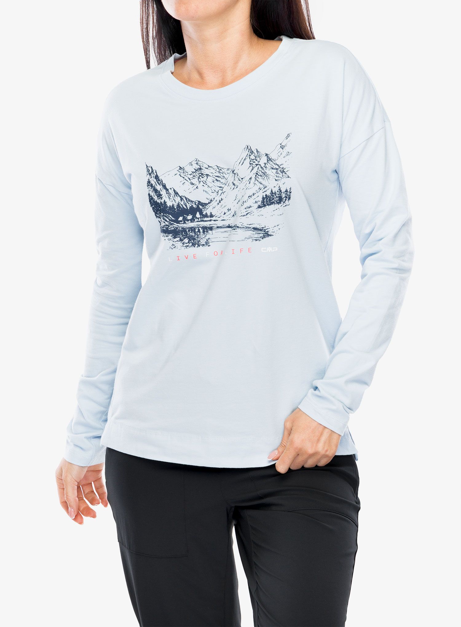 Ženska jopica brez kapuce CMP Bloom T-Shirt - cristall blue