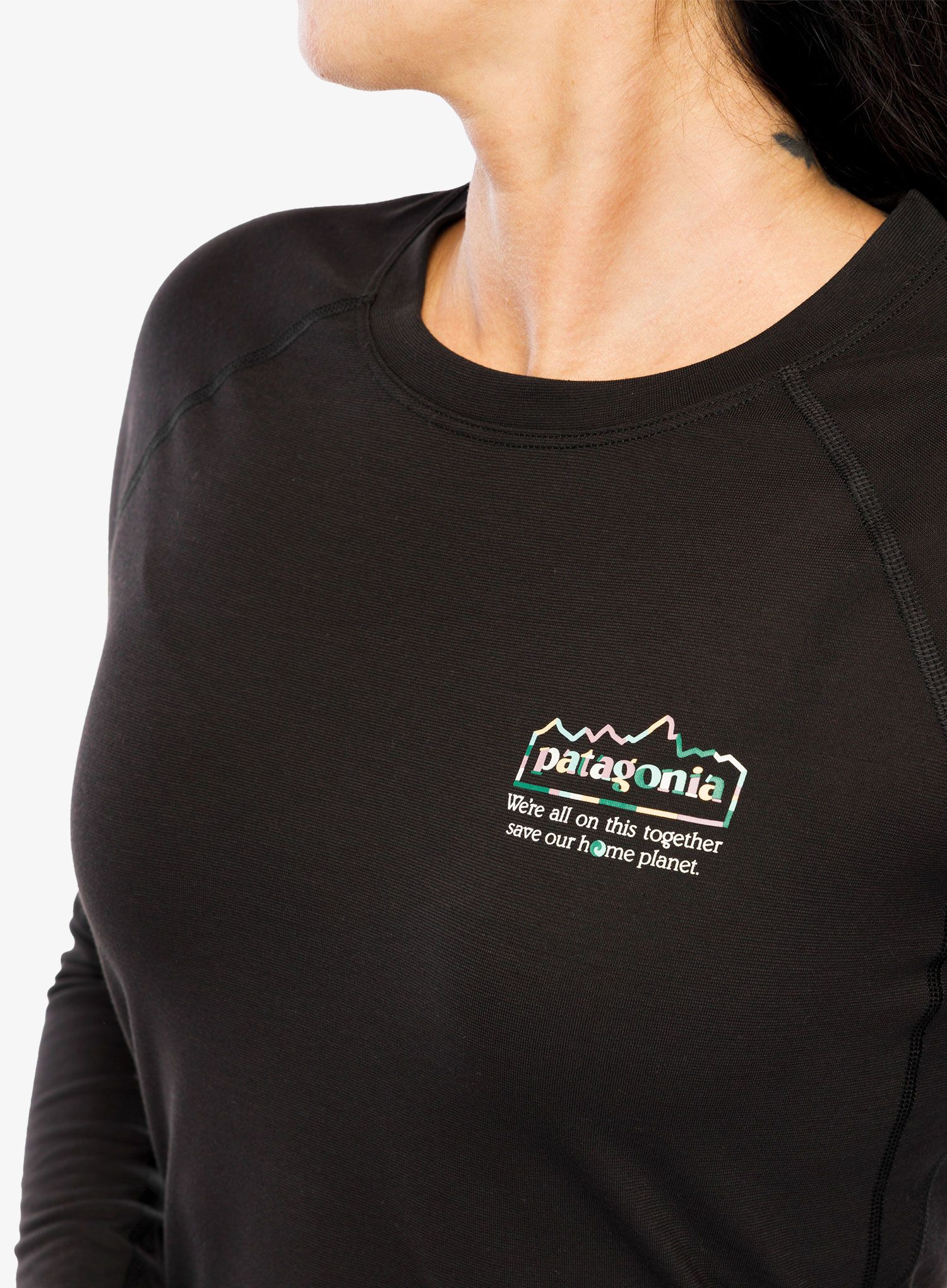 Ženska jopica brez kapuce Patagonia L/S Cap Cool Trail Graphic Shirt - unity fitz black