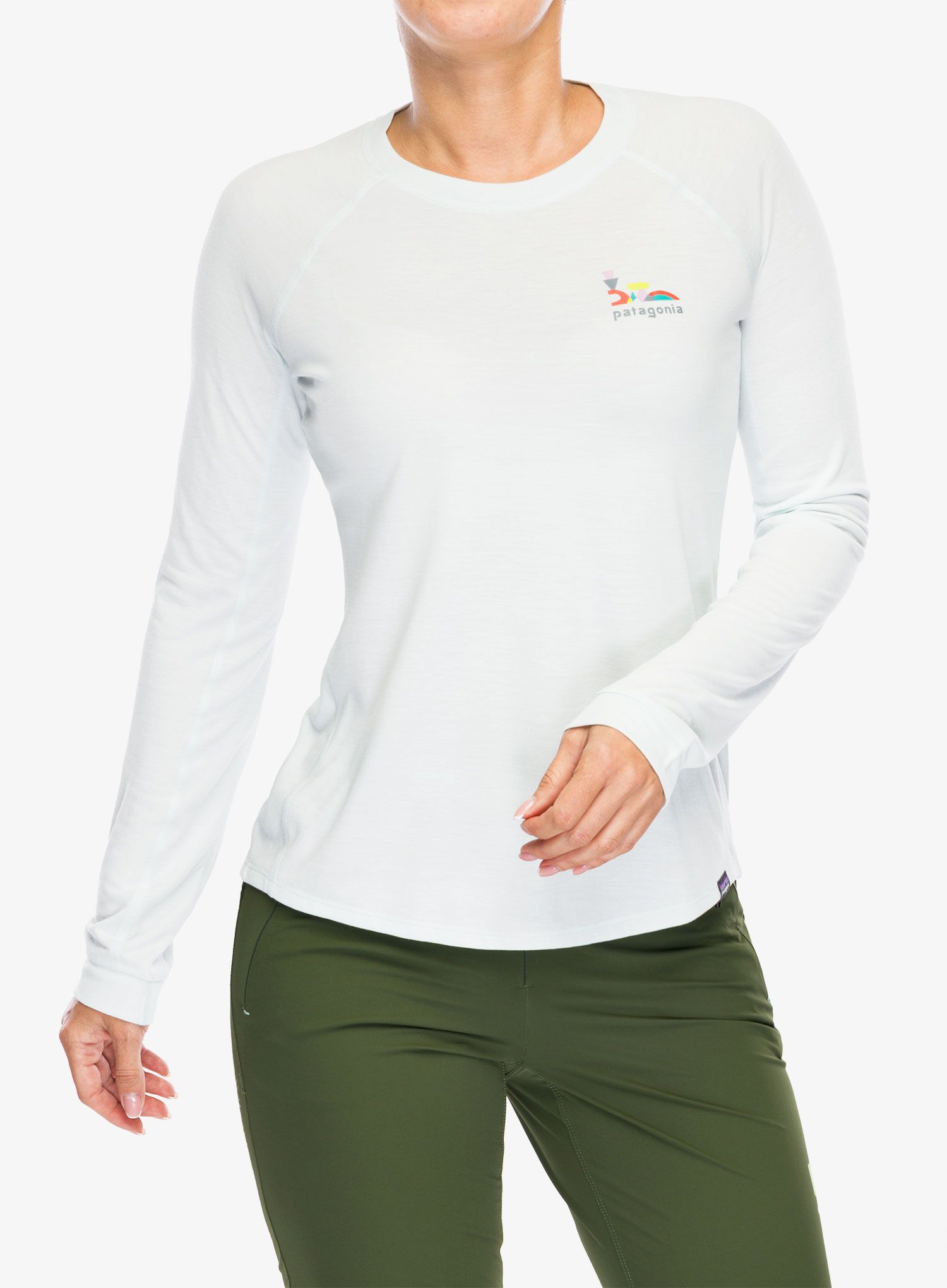 Ženska jopica brez kapuce Patagonia L/S Cap Cool Trail Graphic Shirt - wispy green