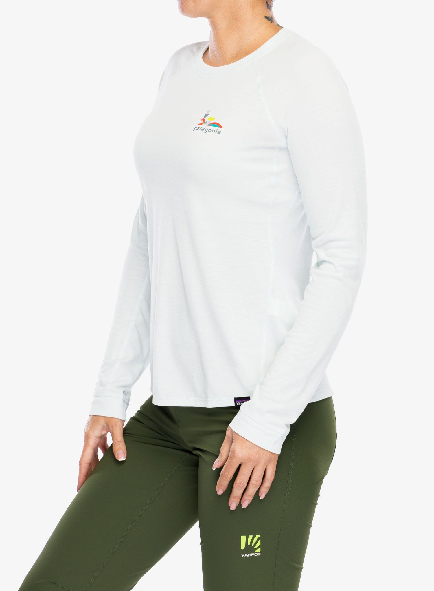Ženska jopica brez kapuce Patagonia L/S Cap Cool Trail Graphic Shirt - wispy green
