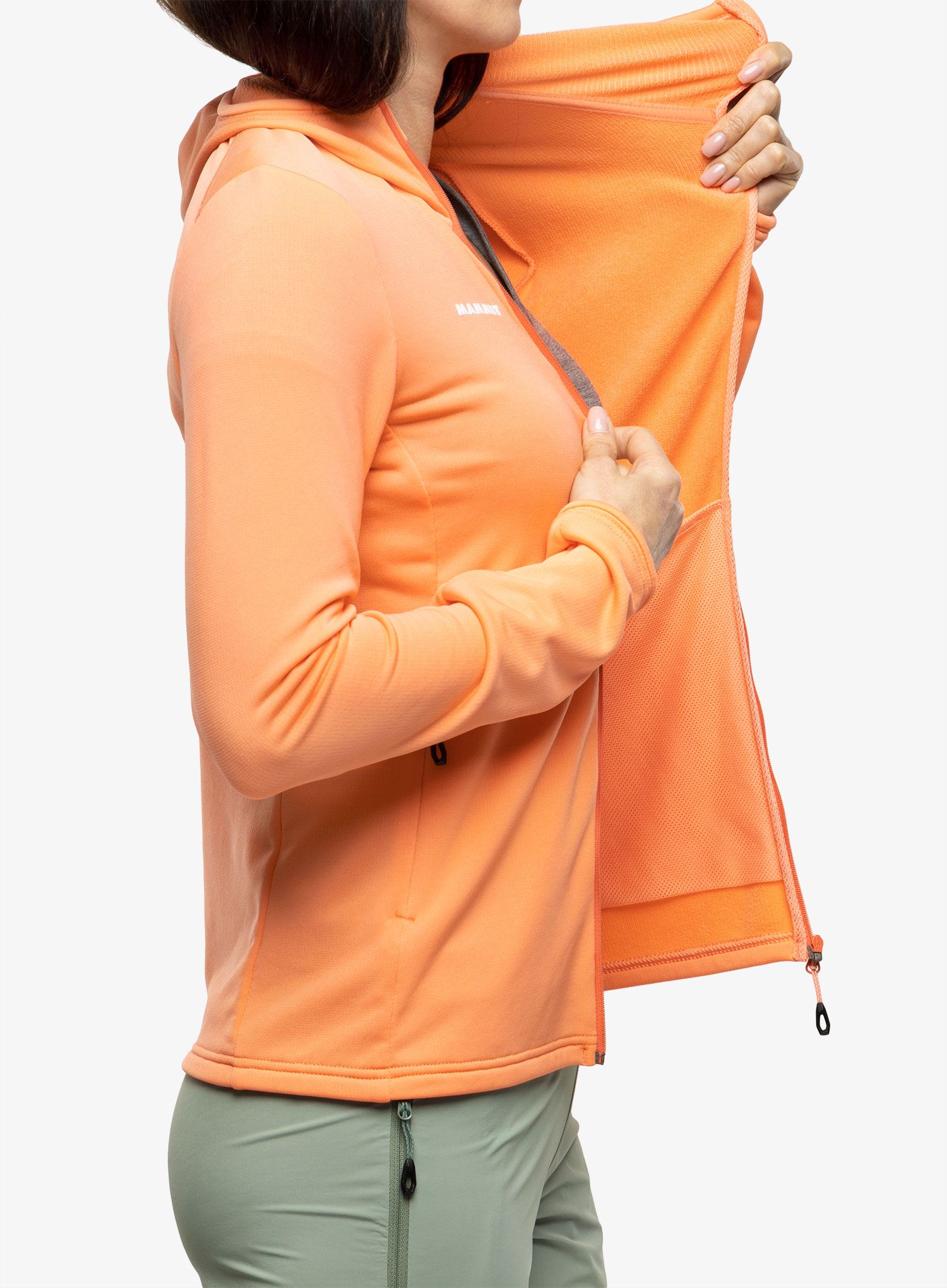 Ženski flis Mammut Aconcagua Light ML Hooded Jacket - salmon