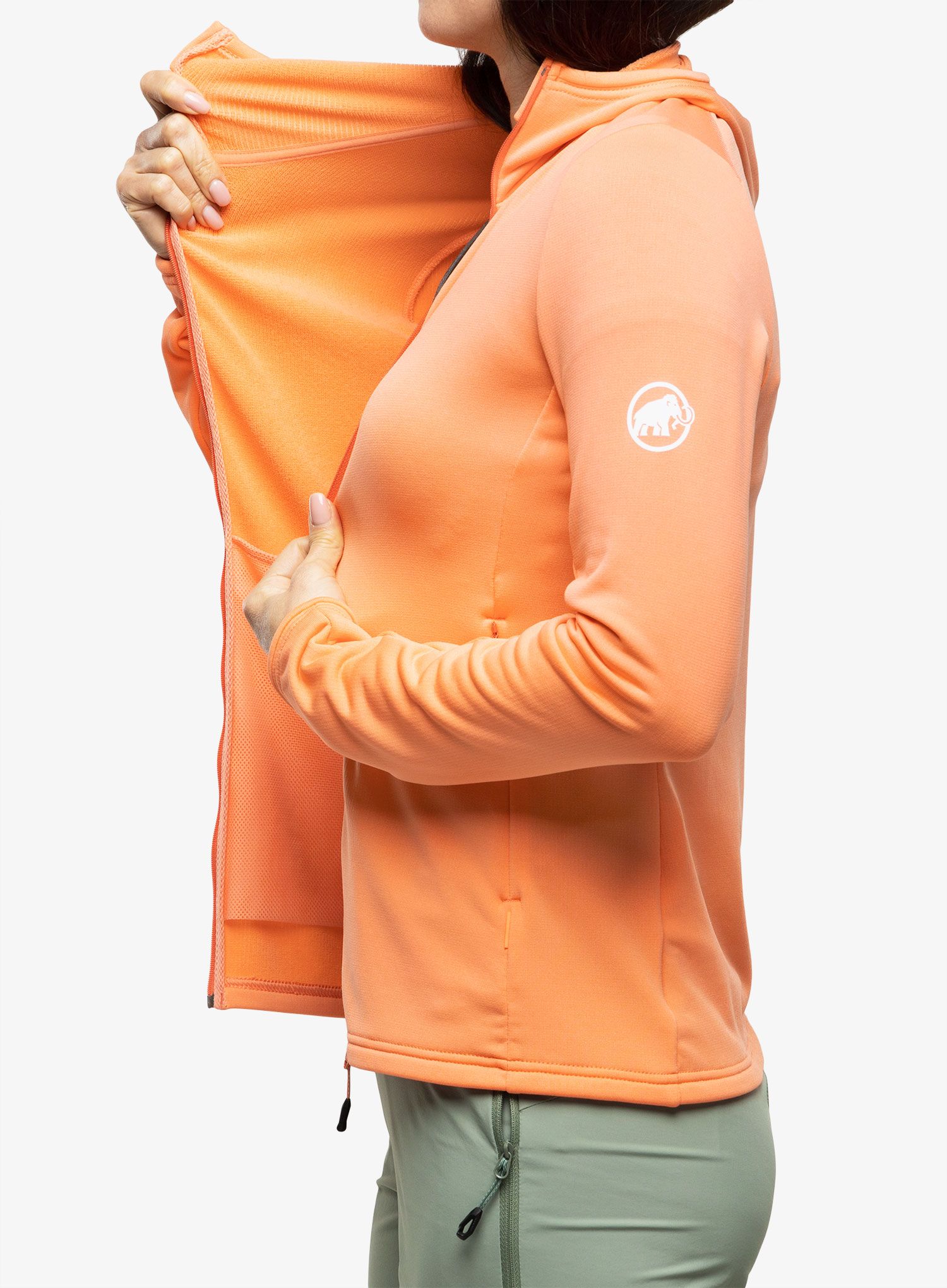 Ženski flis Mammut Aconcagua Light ML Hooded Jacket - salmon