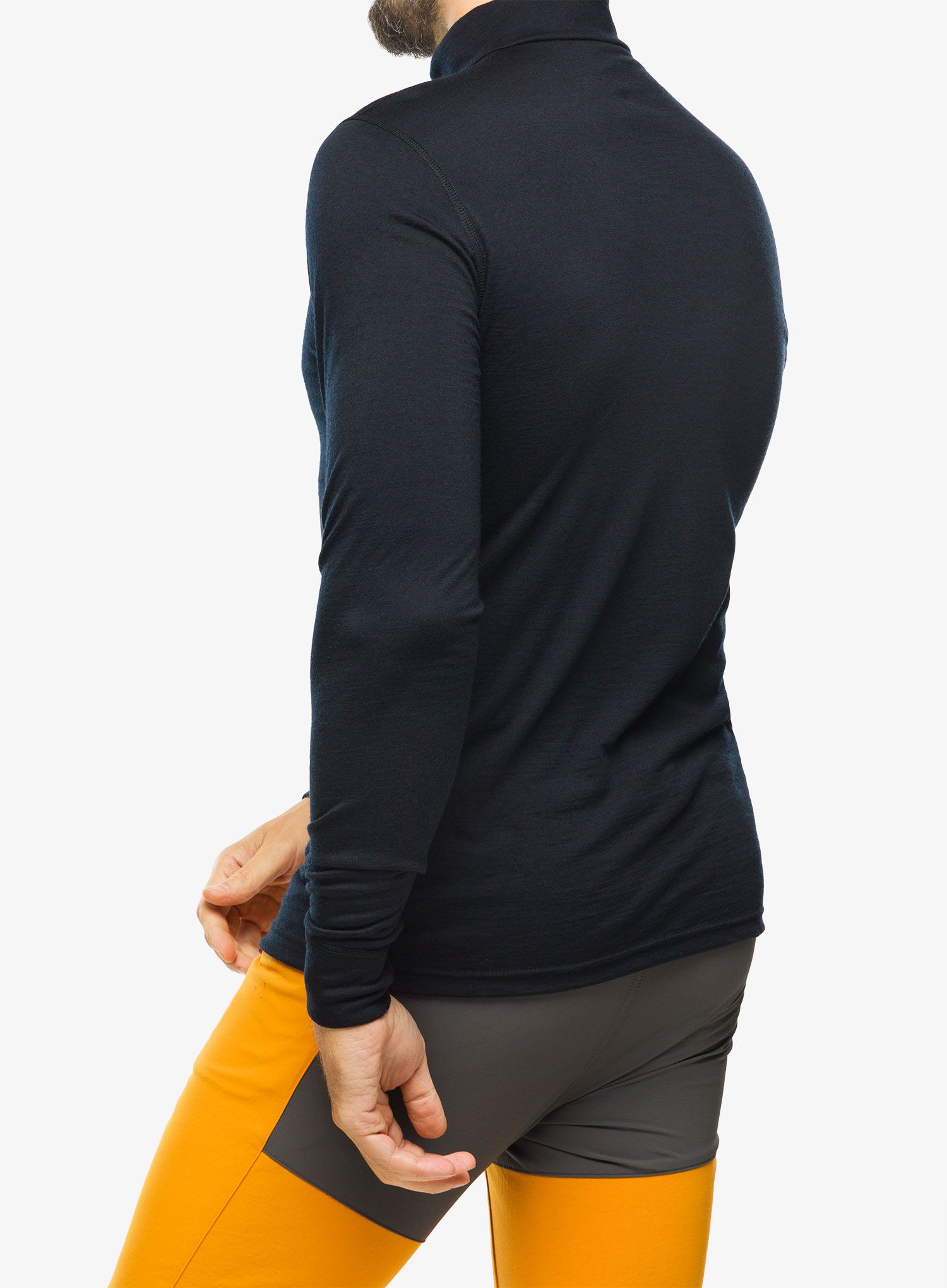 Termo flis jopa Odlo Merino 200 BL Top Turtle Neck LS Half Zip - black