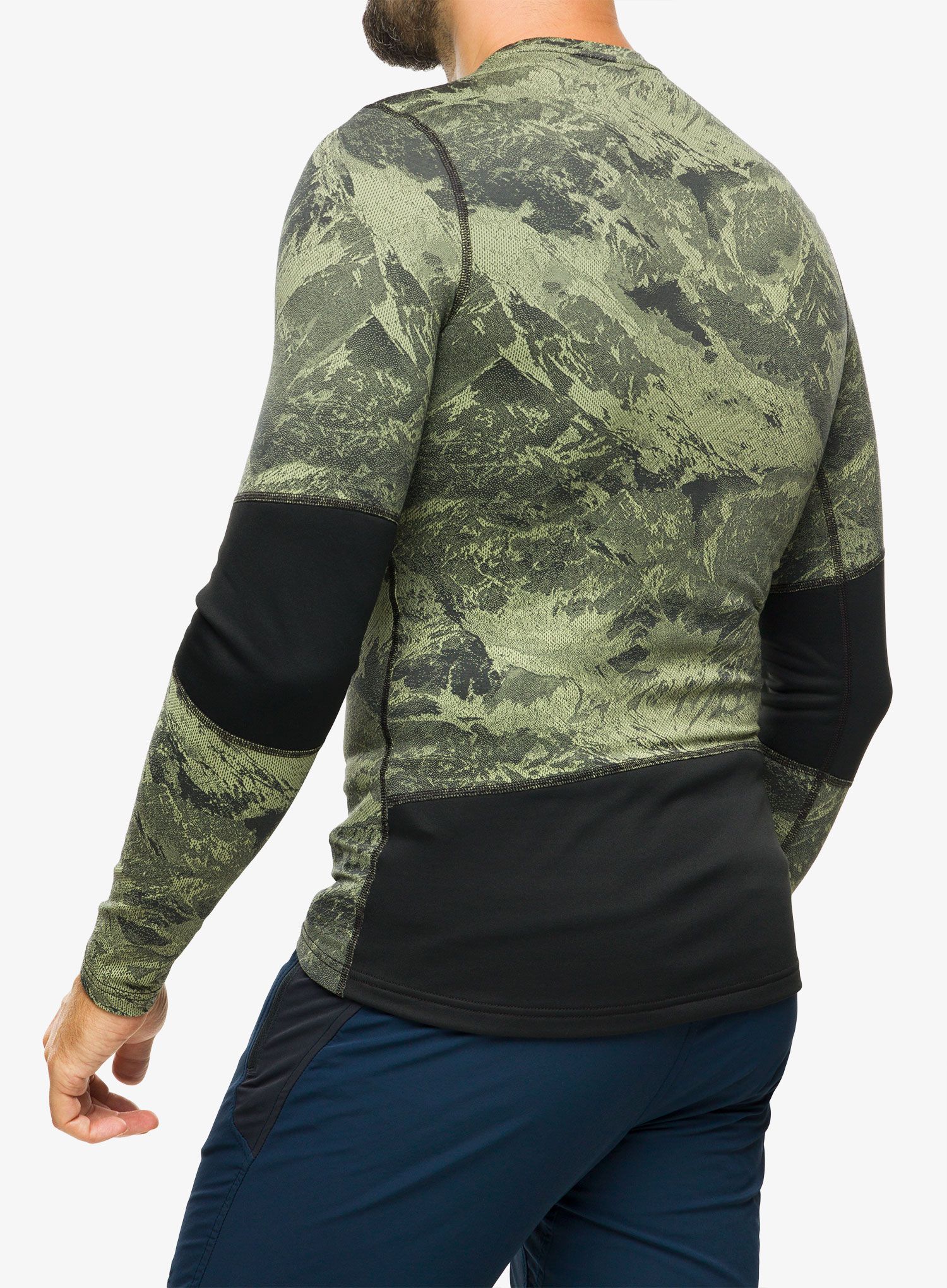 Termo flis jopa Odlo Whistler Eco BL Top Crew Neck LS - matte green/black