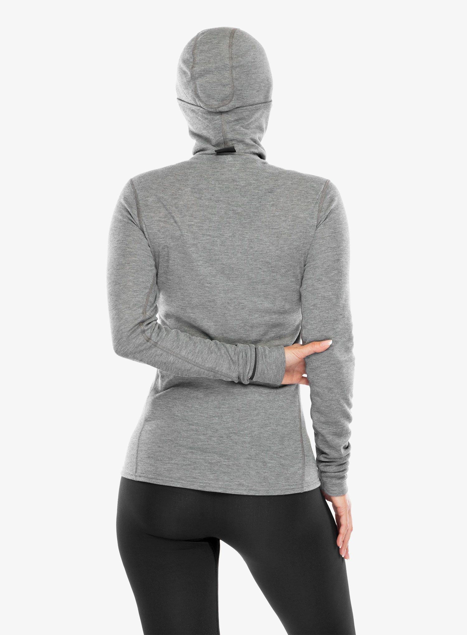 Ženska termo flis jopa Odlo Active Warm Originals BL Top Facemask LS - odlo steel grey melange