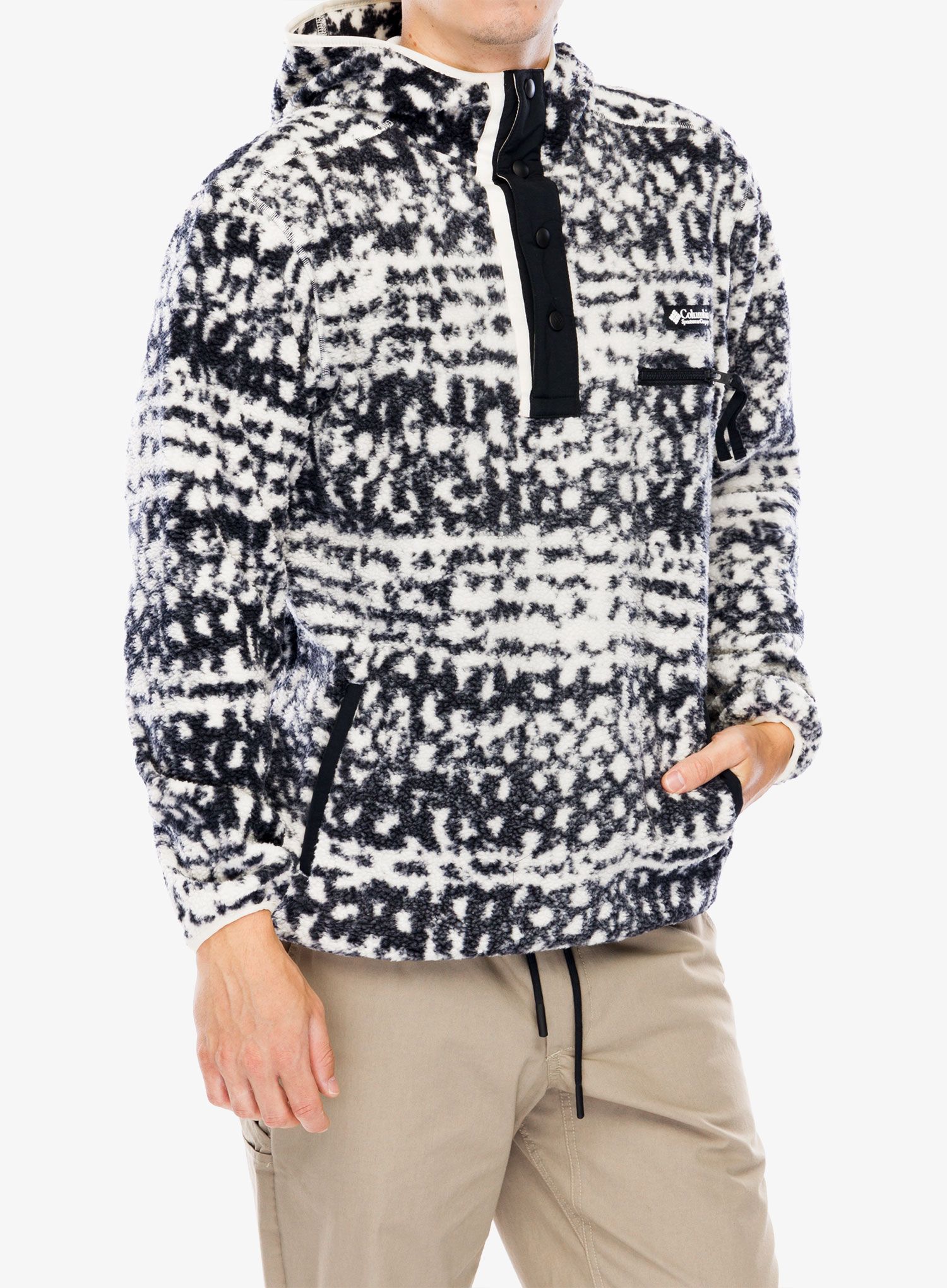 Jopica s kapuco Columbia Helvetia II Printed Hoodie - black stippled stripe