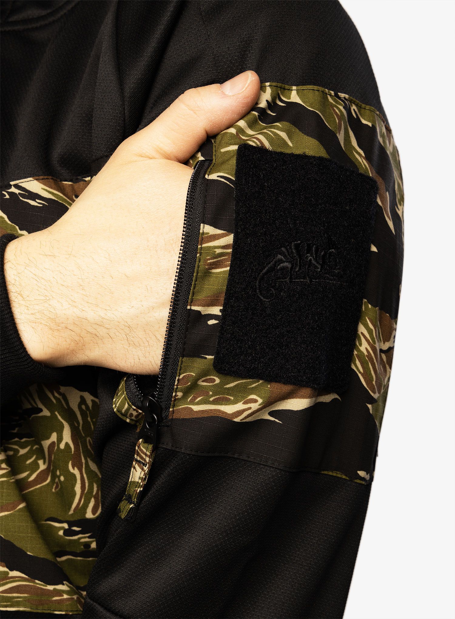 Jopica s kapuco Helikon-Tex Rouge Hoodie Full Zip - black/tiger stripe