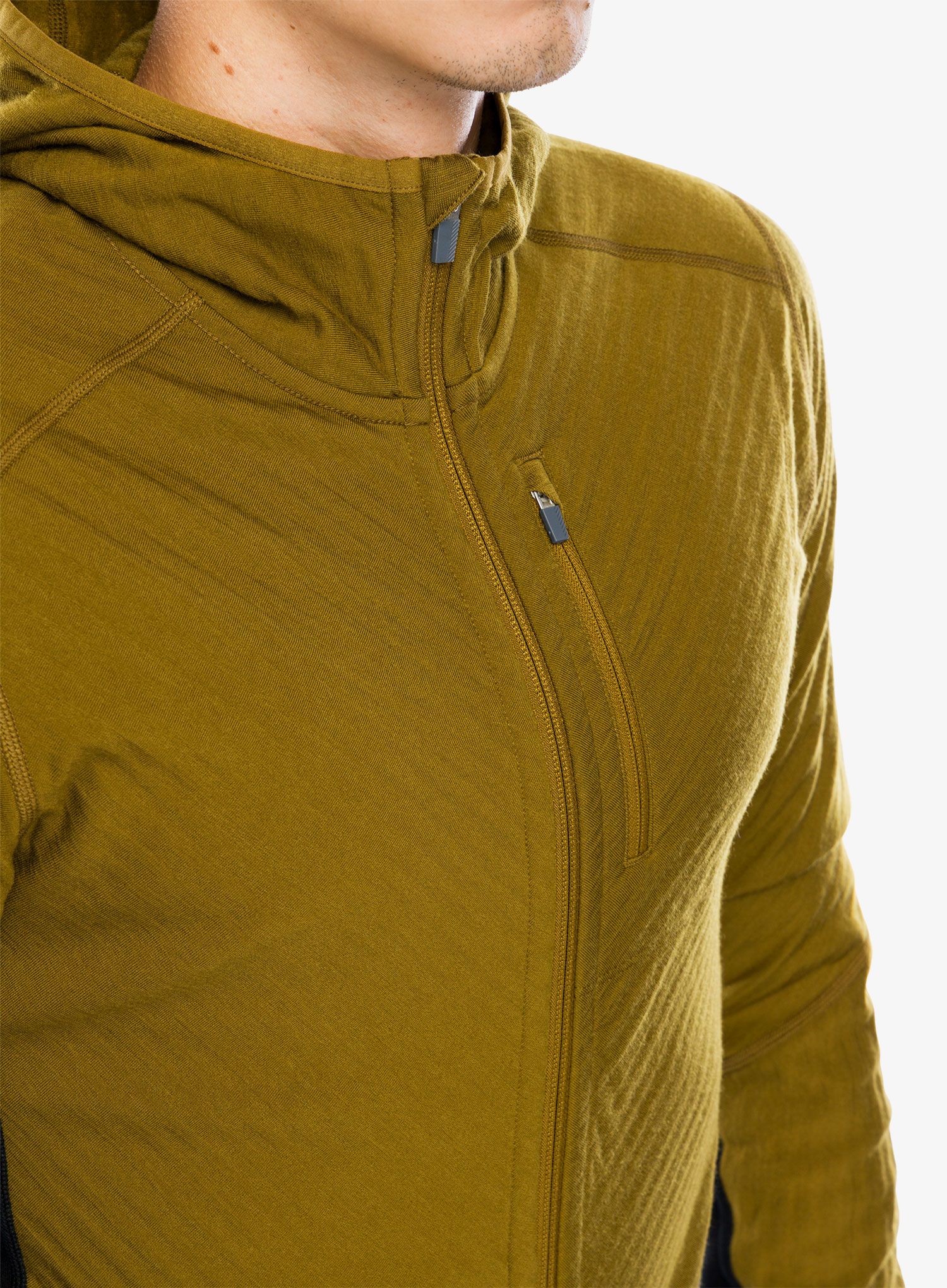 Jopica s kapuco Icebreaker Descender LS Zip Hood - algae/black/cb