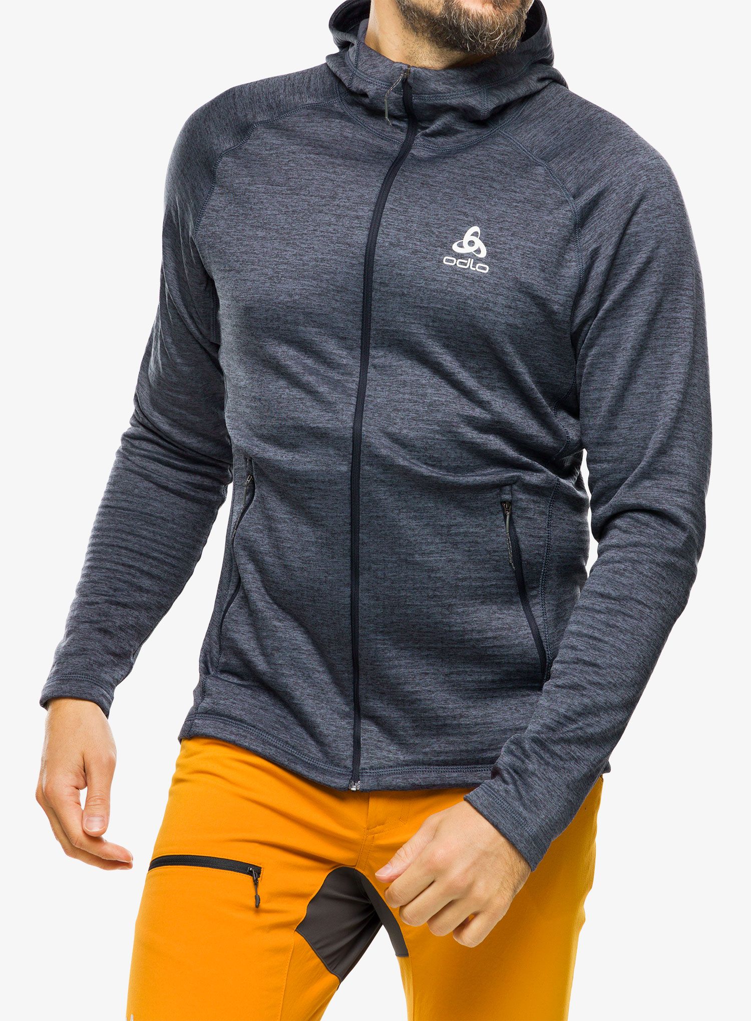 Jopica s kapuco Odlo Tencia Mid Layer Hoody Full Zip - india ink melange