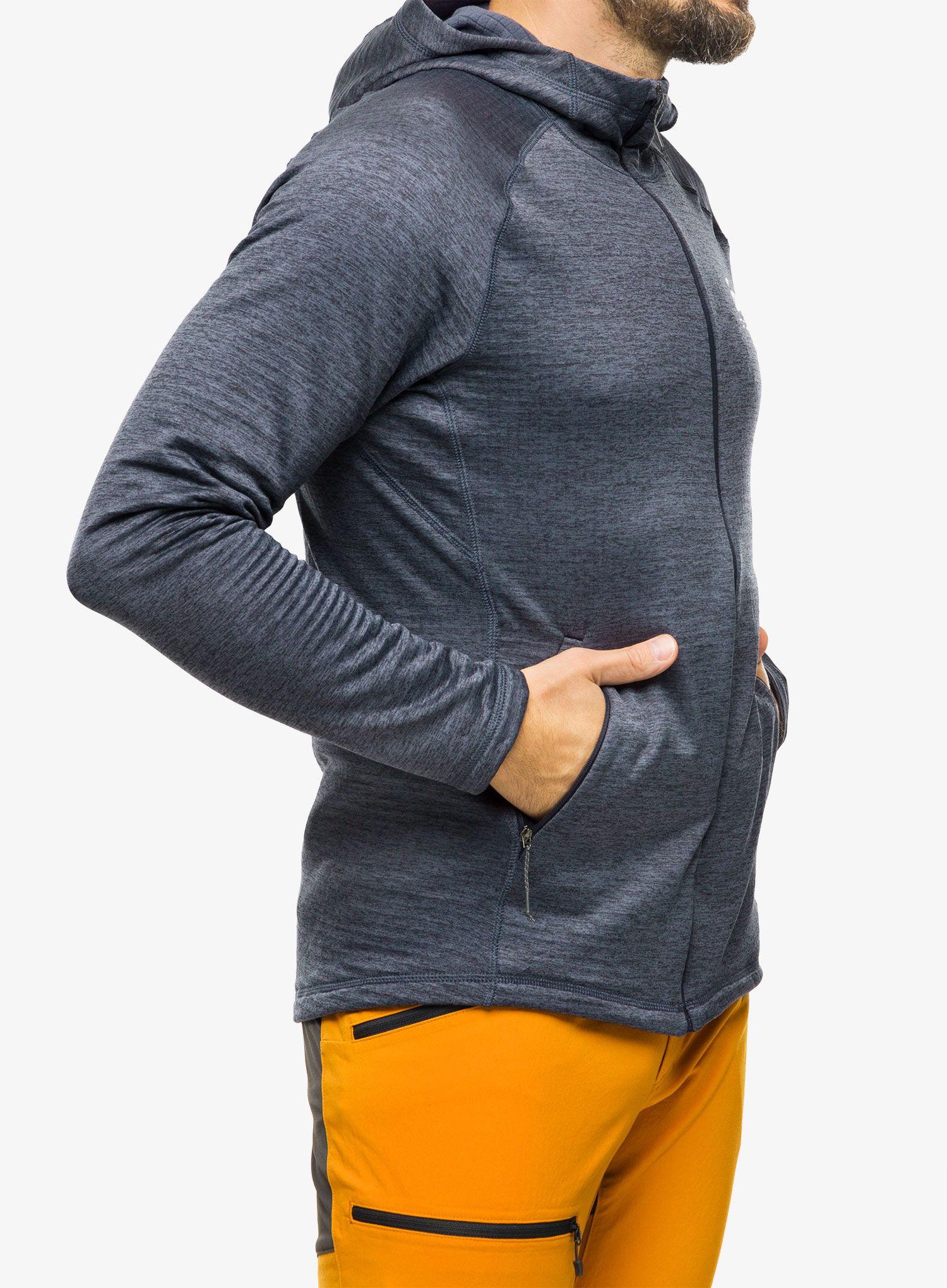 Jopica s kapuco Odlo Tencia Mid Layer Hoody Full Zip - india ink melange