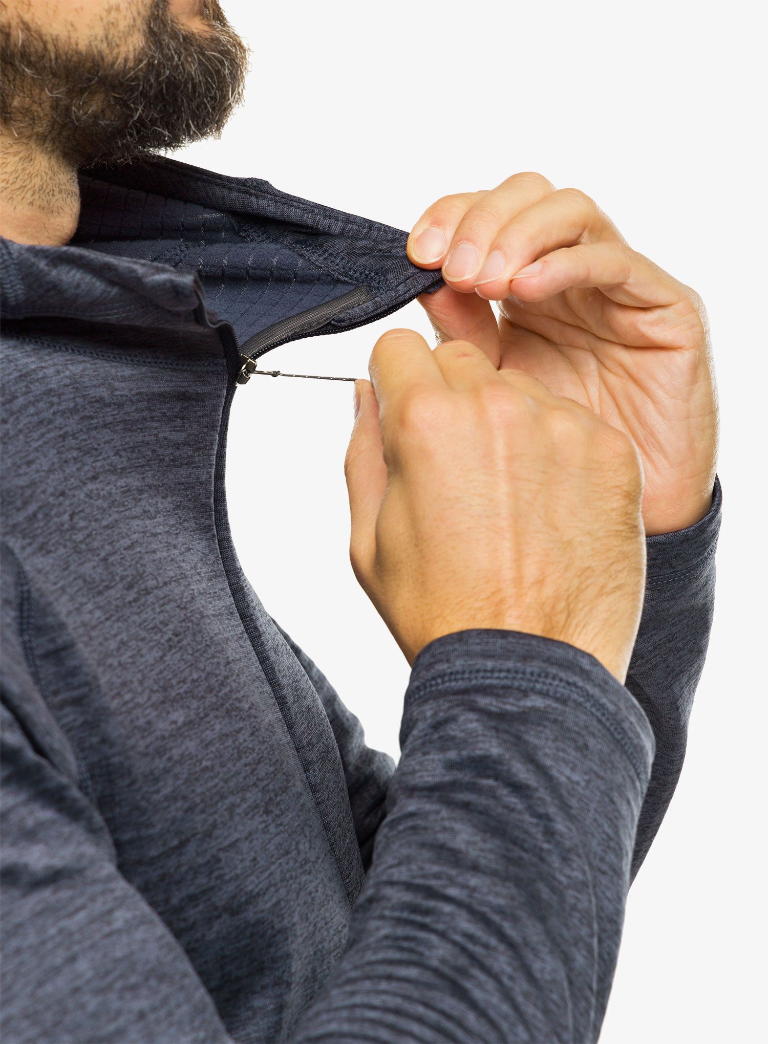 Jopica s kapuco Odlo Tencia Mid Layer Hoody Full Zip - india ink melange