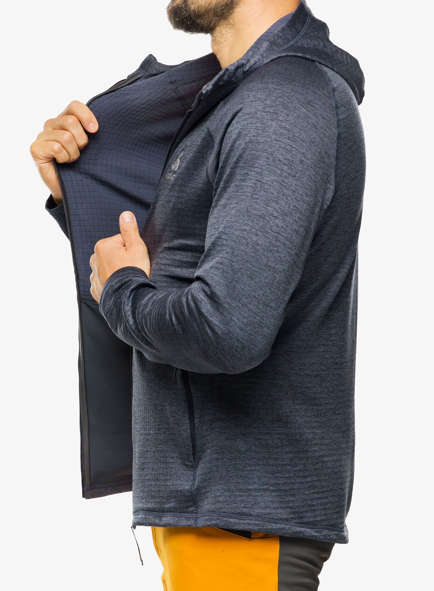 Jopica s kapuco Odlo Tencia Mid Layer Hoody Full Zip - india ink melange