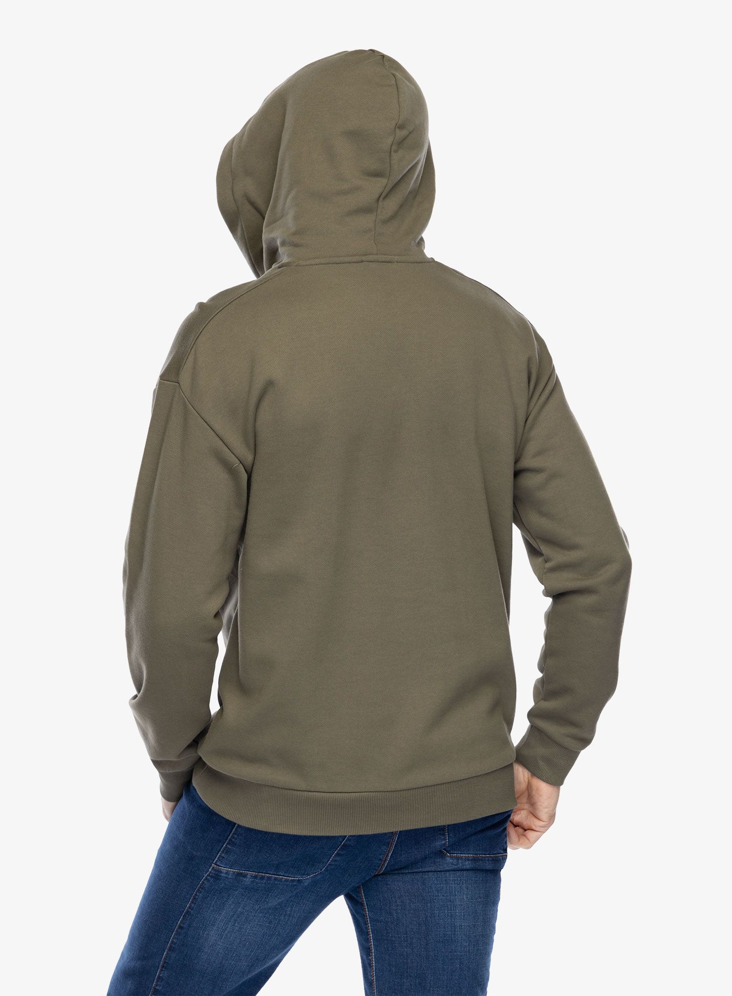 Jopica s kapuco adidas TERREX Logo Hoodie - olive strata
