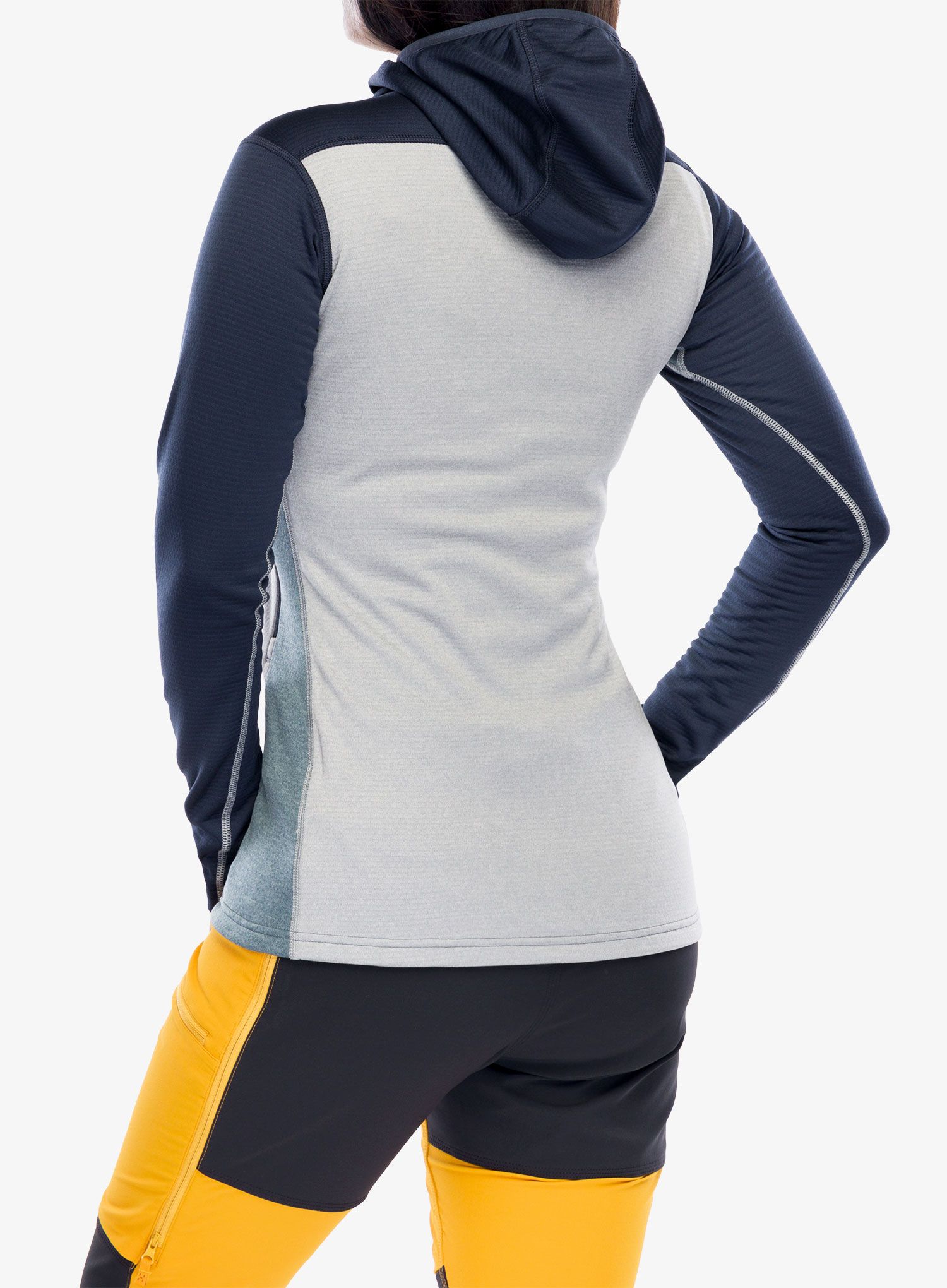 Ženska jopa s kapuco Haglofs ROC Flash Mid Hood - tarn blue/concrete