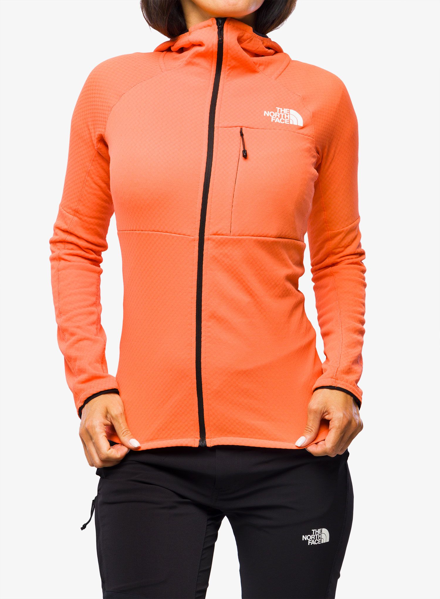 Ženska jopa s kapuco The North Face Summit FutureFleece FZ Hoodie - radiant orange
