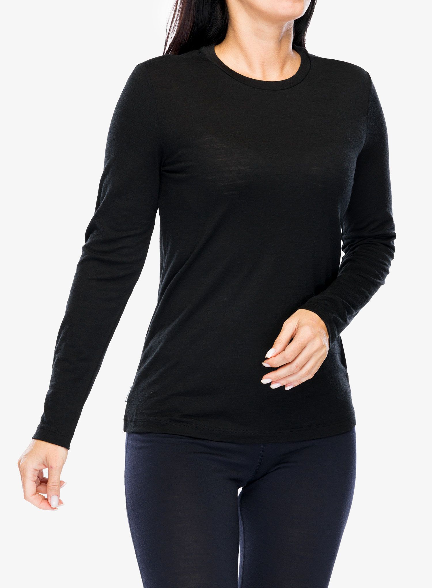Ženska majica z dolgimi rokavi Icebreaker Merino 150 Tech Lite LS Tee - black
