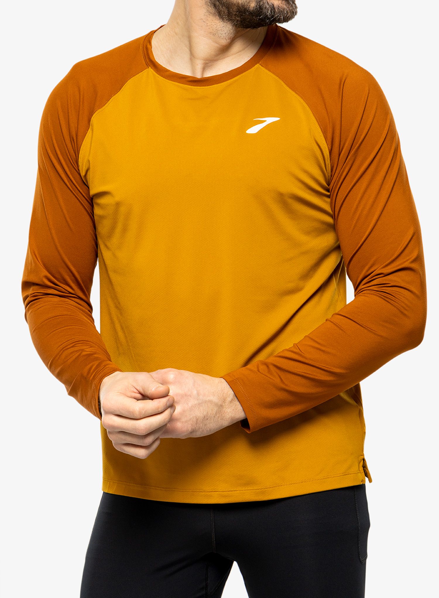 Tekaška jopica Brooks Atmosphere Long Sleeve 2.0 - ochre/hazelwood