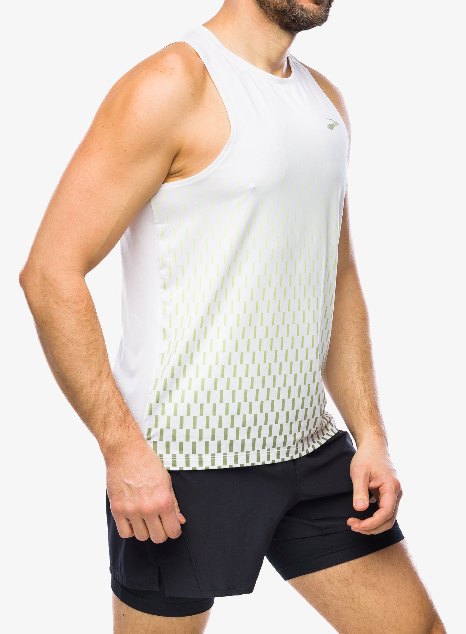 Majica za tek Brooks Atmosphere Singlet 2.0 - white/interval gradient