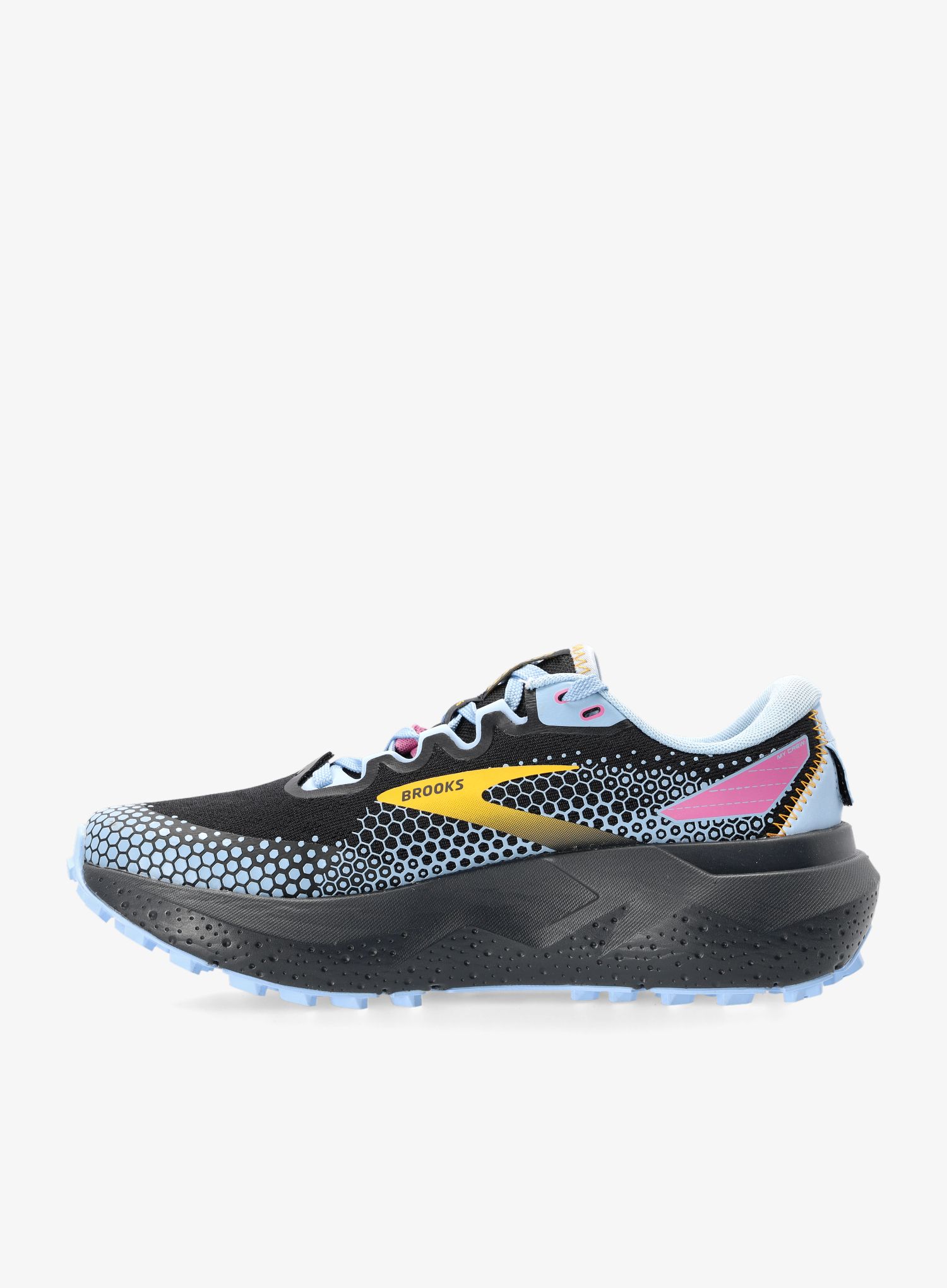 Ženski tekaški čevlji Brooks Caldera 6 - black/blue/yellow