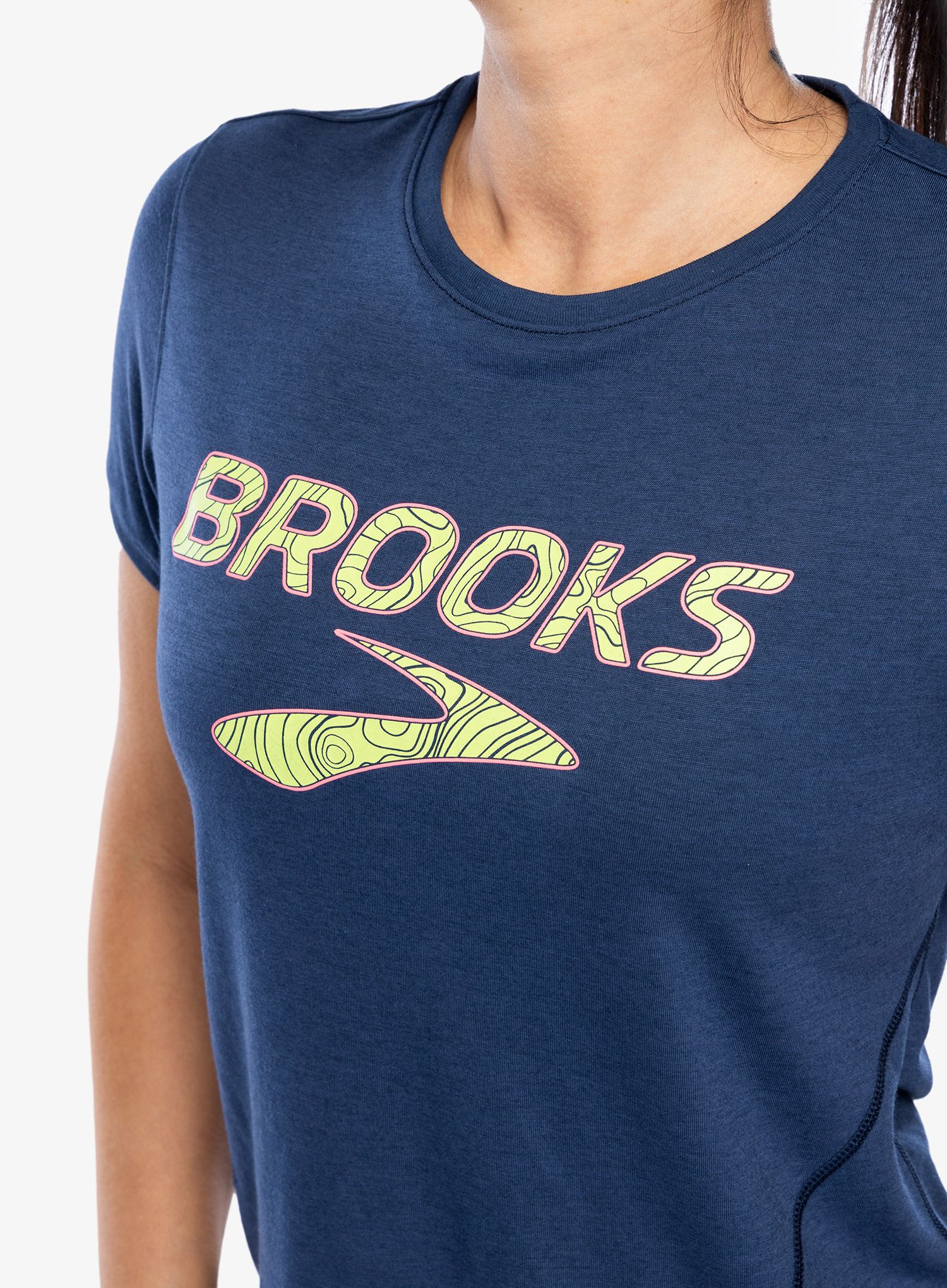 Ženska tekaška majica Brooks Distance Short Sleeve 3.0 - ocean/brooks