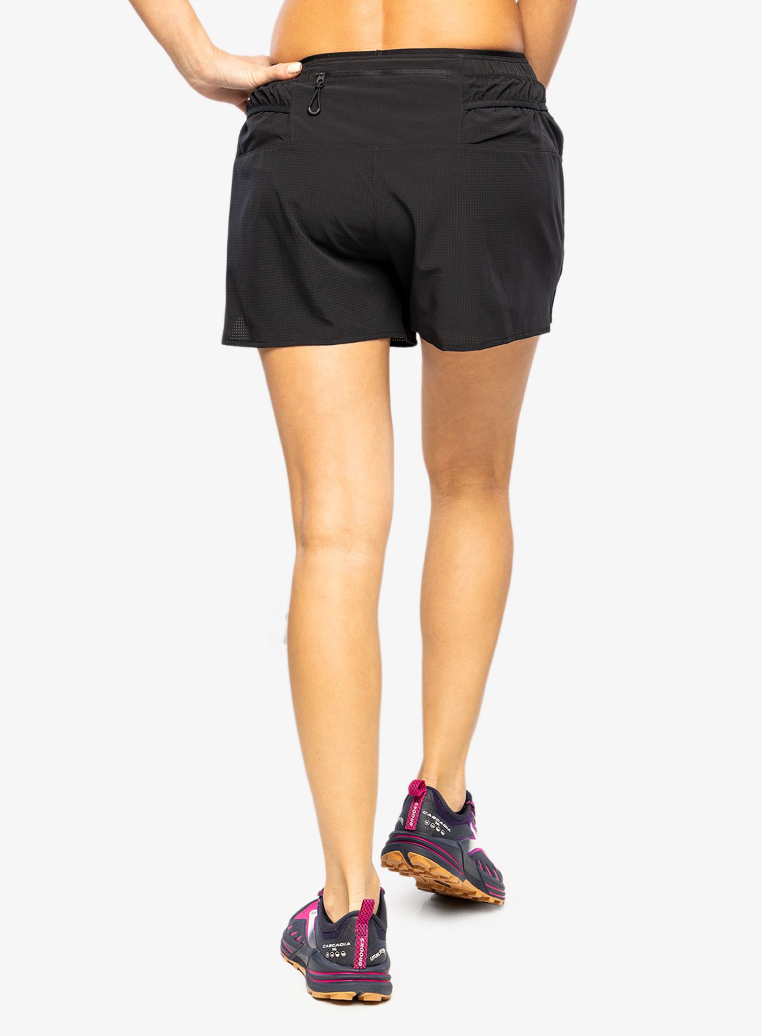 Ženske tekaške kratke hlače Brooks High Point 3 2-in-1 Short - black