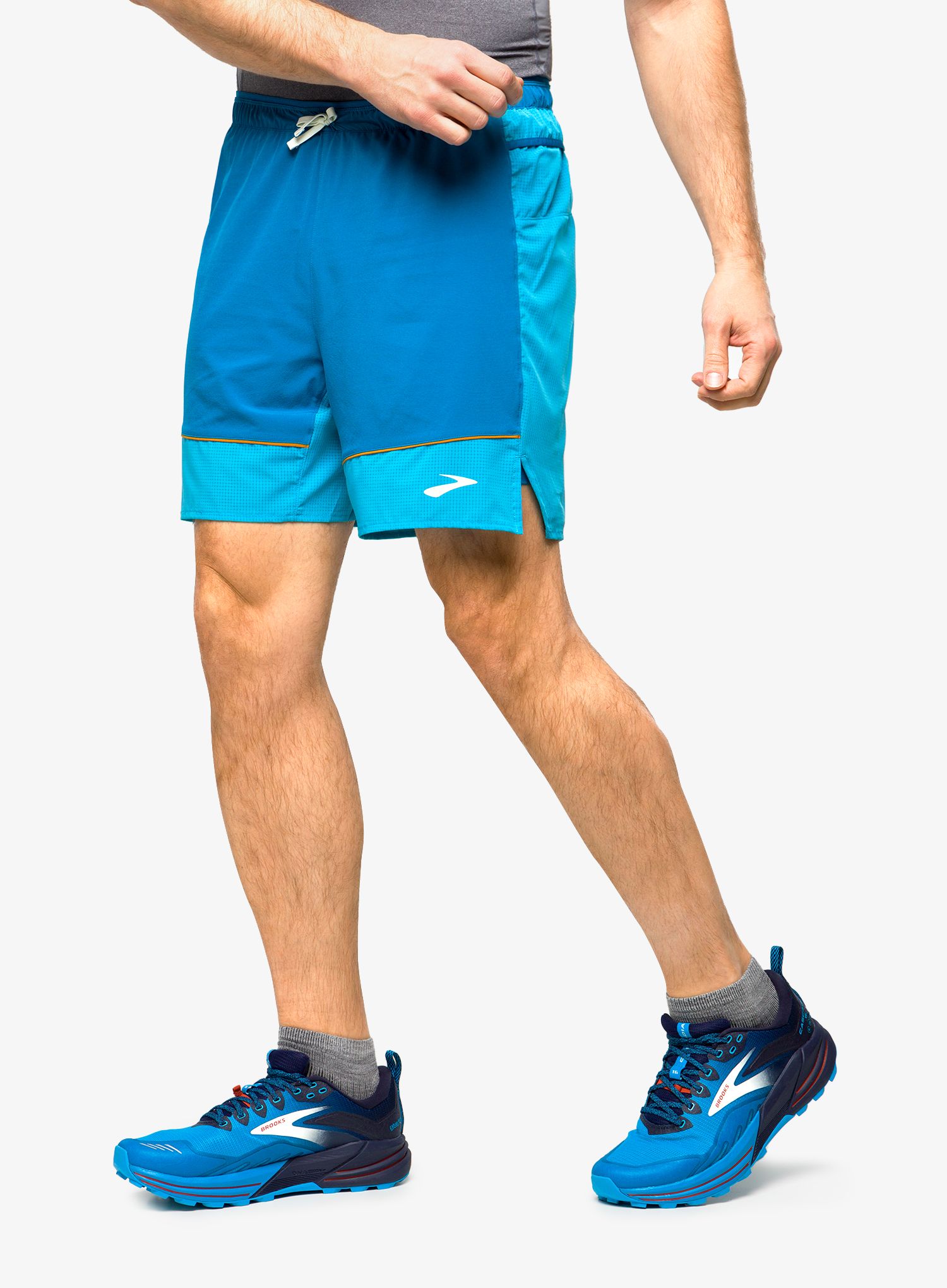 Tekaške kratke hlače Brooks High Point 7 2-in-1 Short - hyper blue/mist/pacific