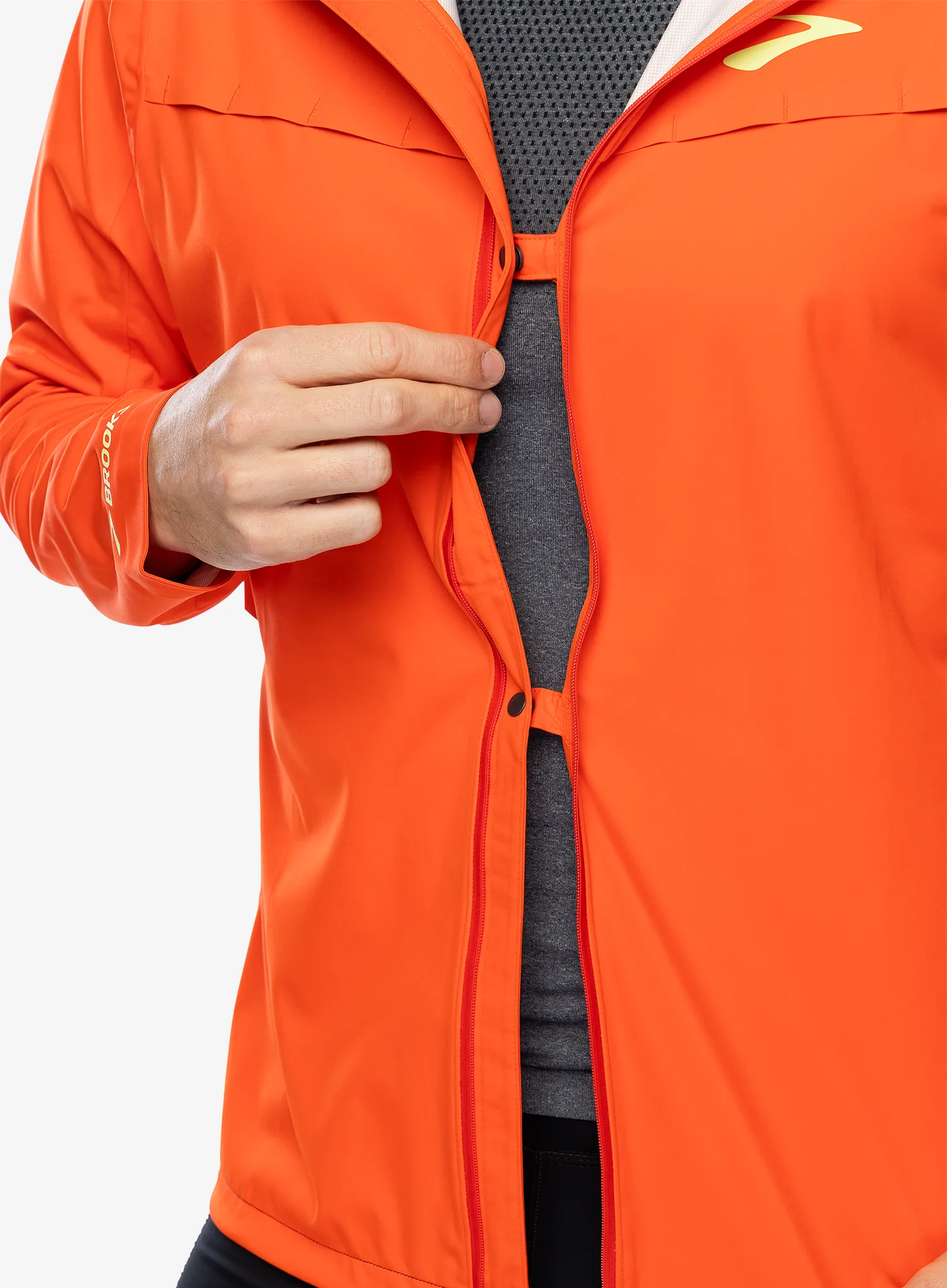 Nepremočljiva jakna Brooks High Point Waterproof Jacket - cherry tomato/phantom grey