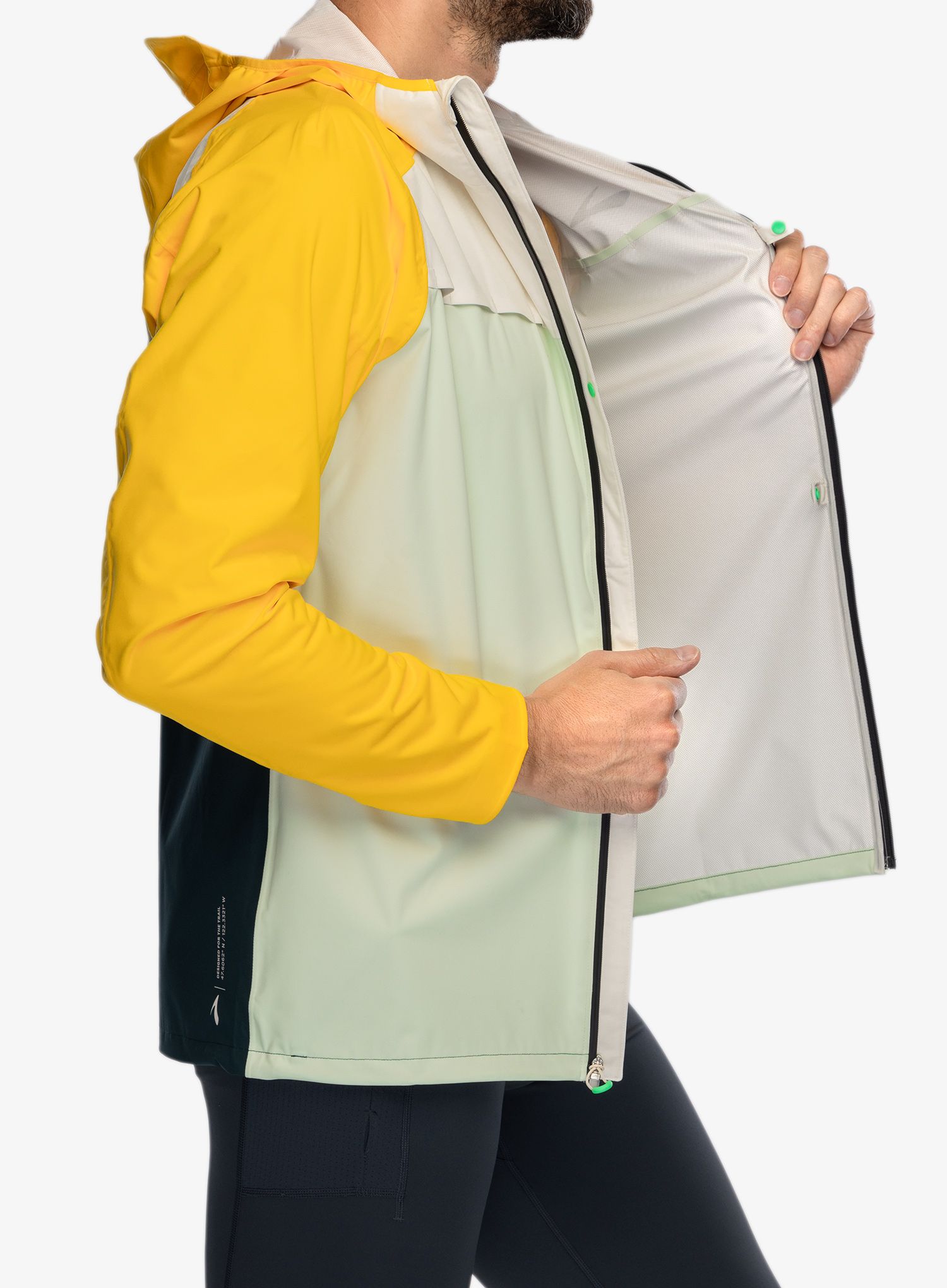 Nepremočljiva jakna Brooks High Point Waterproof Jacket - green/ecru/lemon