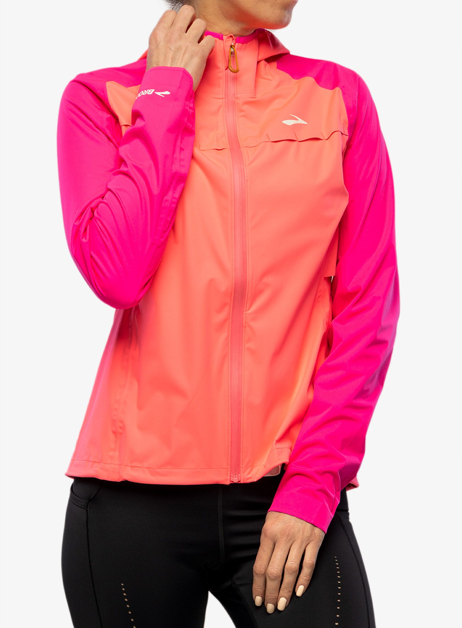 Ženska tekaška jakna Brooks High Point Waterproof Jacket - hyper pink/fuchsia