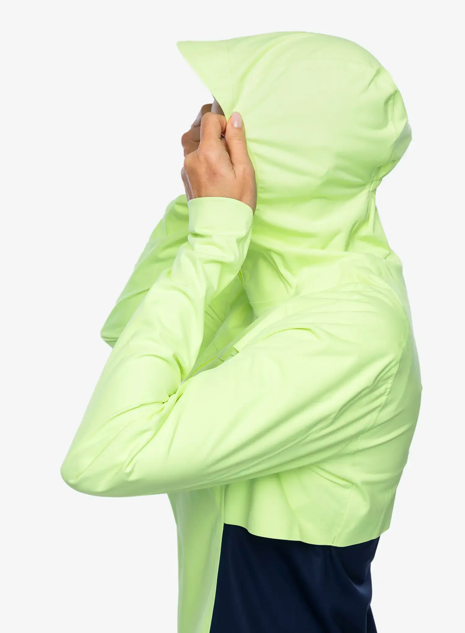 Ženska jakna za tek Brooks High Point Waterproof Jacket - lime/navy