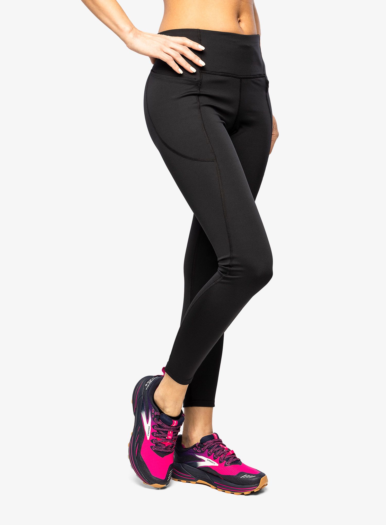 Ženske tekaške pajkice Brooks Moment Tight - black