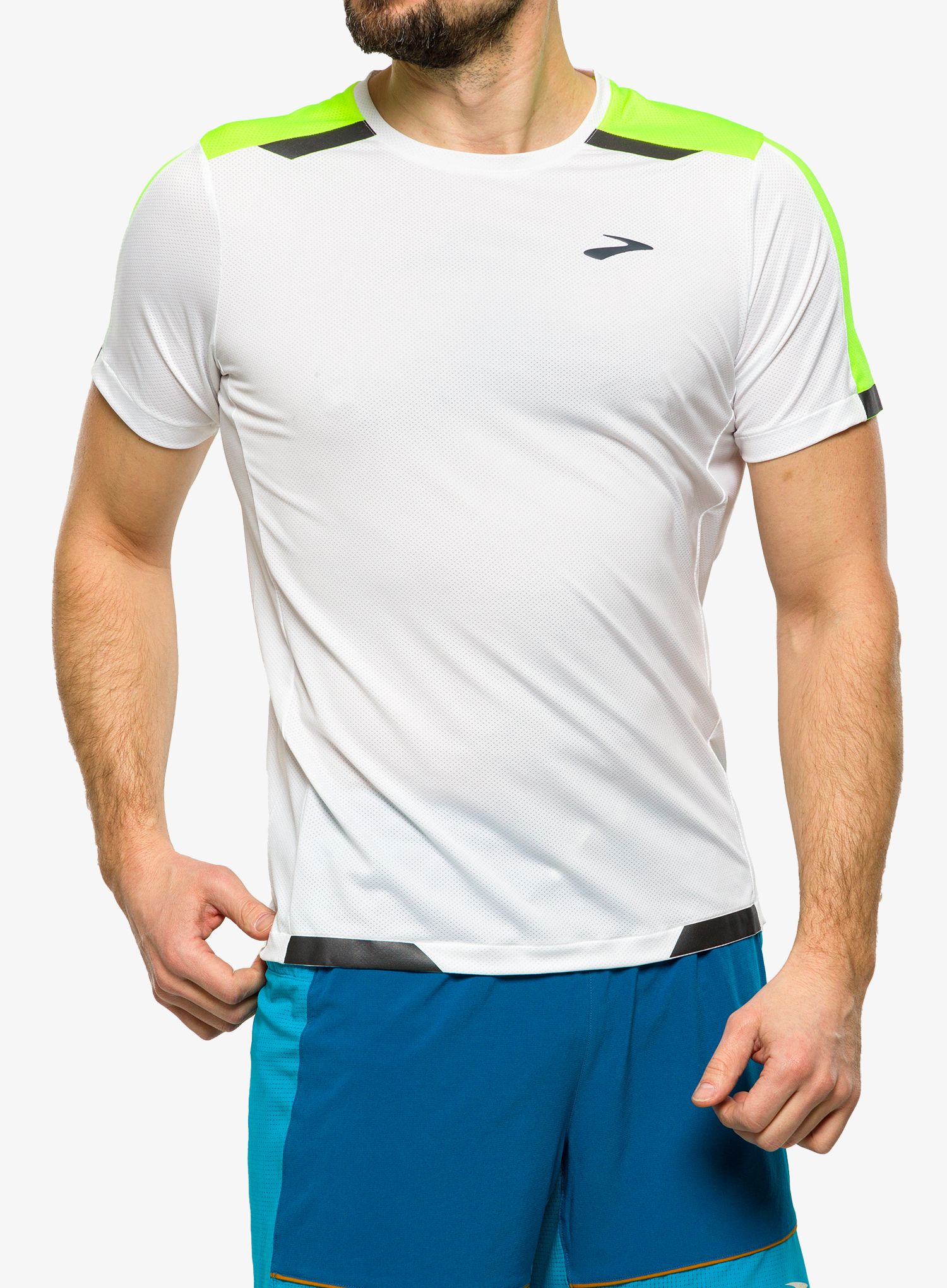 Tekaška majica Brooks Run Visible Short Sleeve - white/asphalt/nightlife