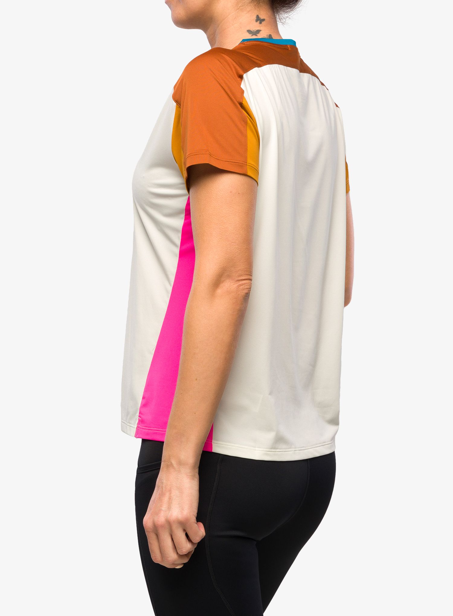 Ženska tekaška majica Brooks Sprint Free Short Sleeve 2.0 - lightest sky/ochre/fuchsia